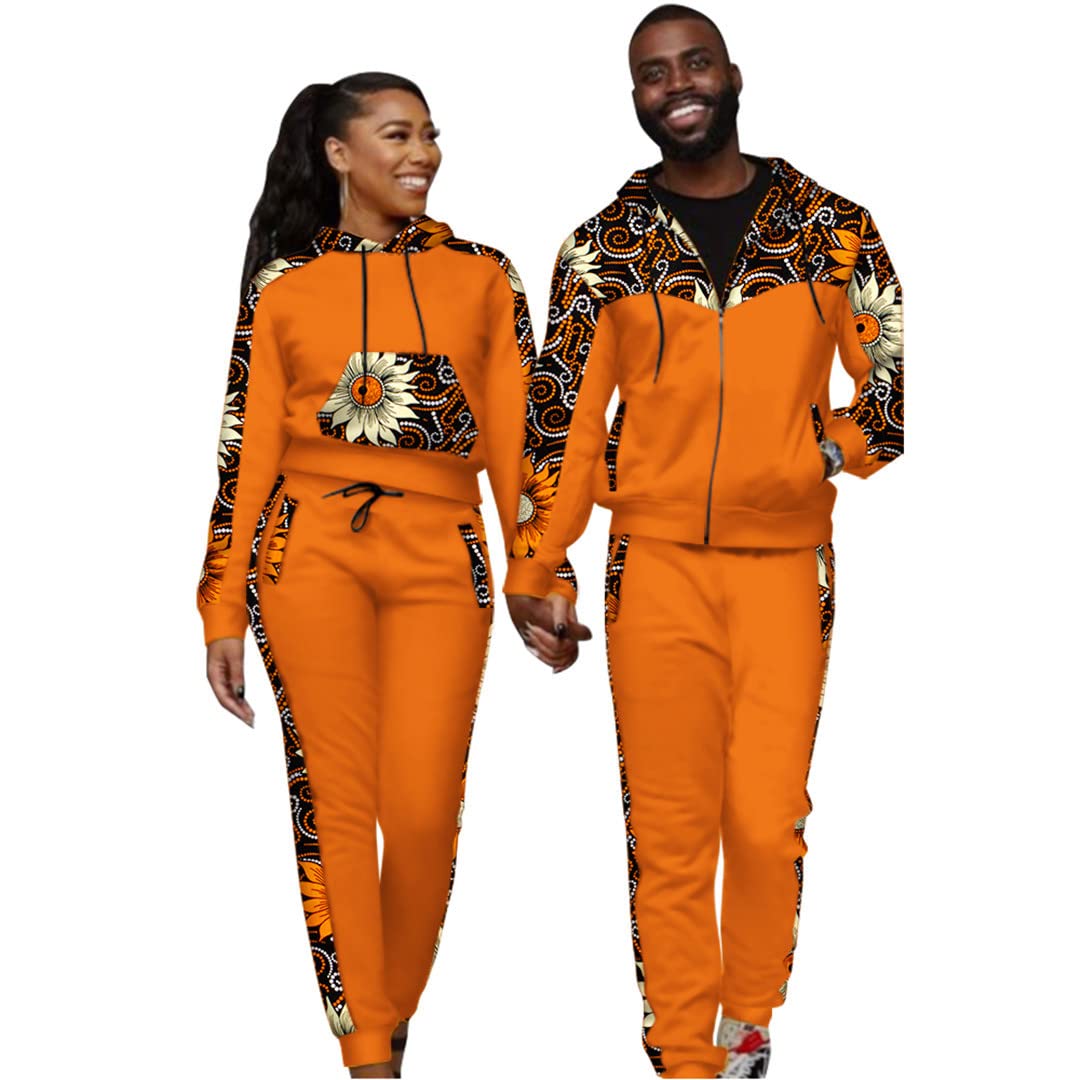 African Print Couple Outfits for Women & Men - 2-Piece Matching Summer Tops & Pants Set (5XL) | Perfect for Beach Vacations, Cultural Events & Romantic Getaways