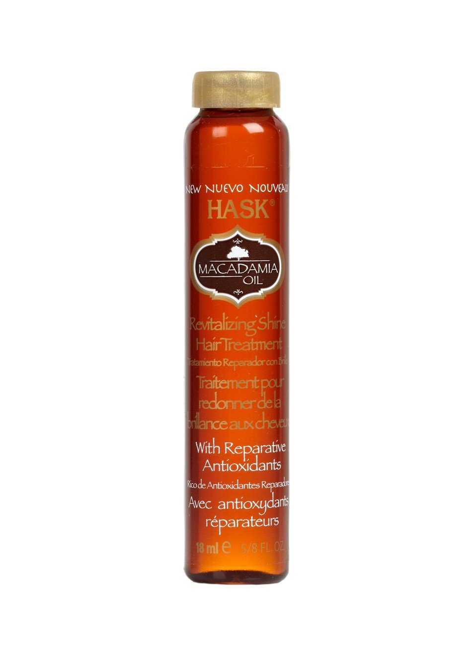 HASK Macadamia Oil Hair Treatment - 18ml Deep Moisturizing Oil for Dry, Damaged Hair - Repair & Nourish Split Ends - Perfect for Daily Hydration & Salon-Quality Shine at Home