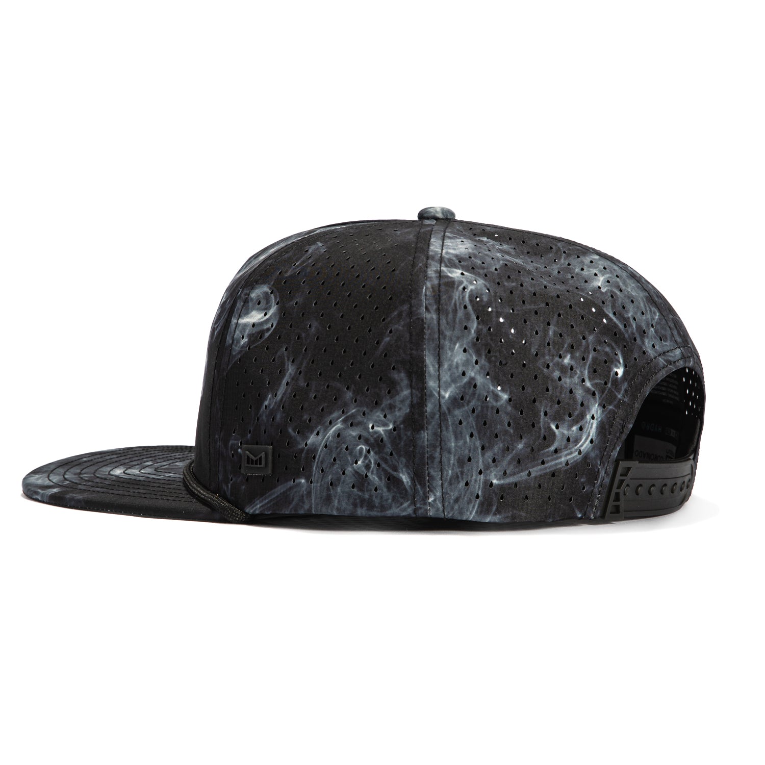 Melin Coronado Brick Hydro Snapback Hat - Black Smoke | Water-Resistant Adjustable Baseball Cap for Men & Women | Perfect for Outdoor Sports, Hiking, and Casual Wear
