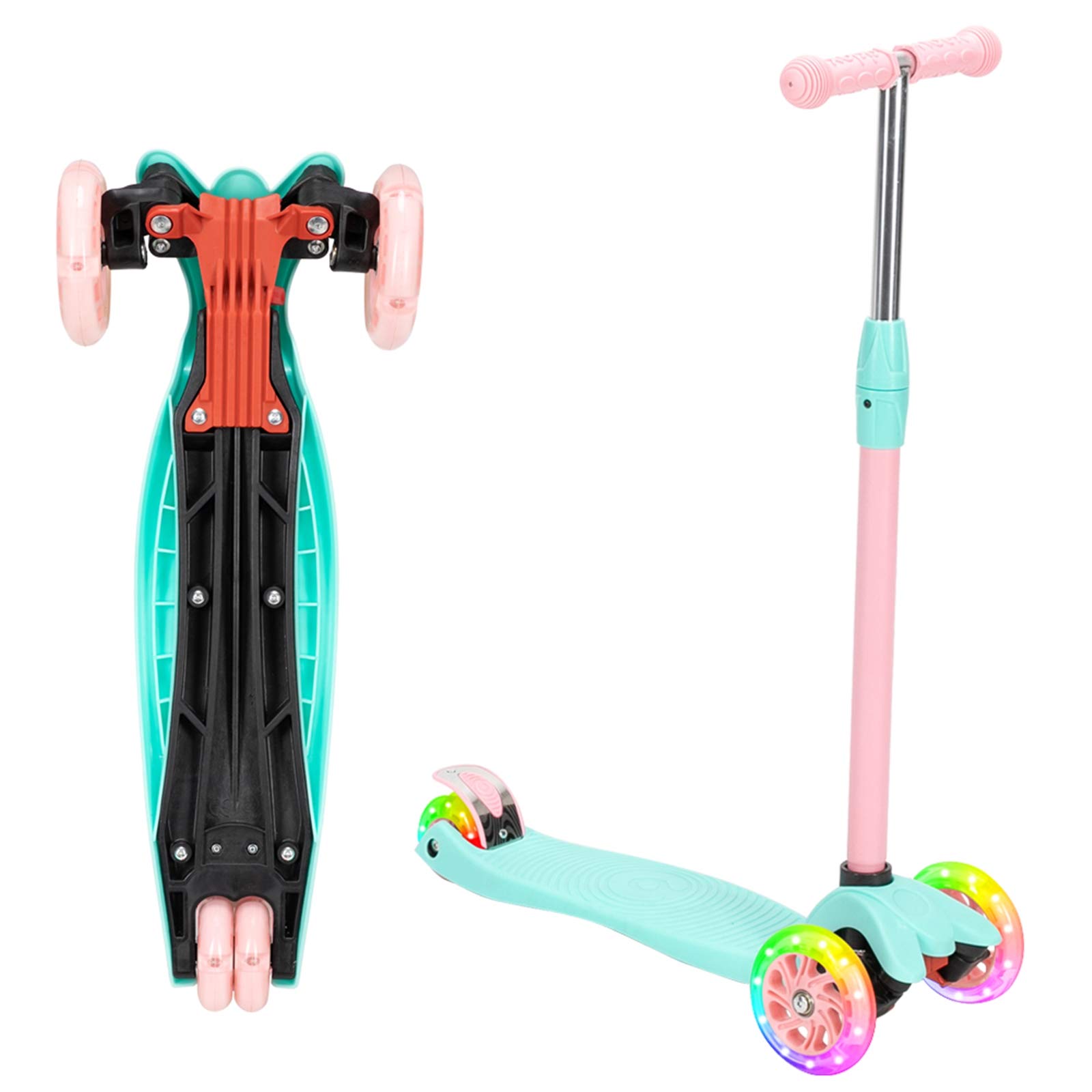 3 Wheel Kids Scooter with Adjustable Height & LED Light-Up Wheels - Perfect for Outdoor Play, Commuting to School, and Backyard Fun