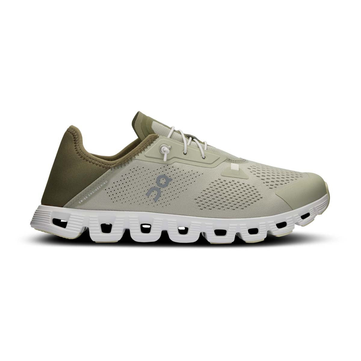 Men's On Cloud 5 Running Shoes - Chalk/Olive Color - Size 10.5 D Medium - Lightweight & Breathable for Road Running, Jogging, and Gym Workouts