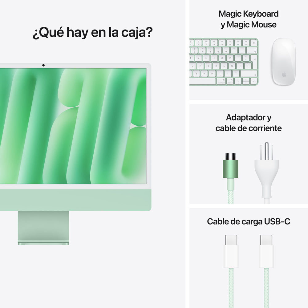 24-inch iMac with 4.5K Retina Display - Apple M4 Chip (8-Core CPU & 8-Core GPU), 256GB SSD, Green - Perfect for Home Office, Graphic Design & Creative Work