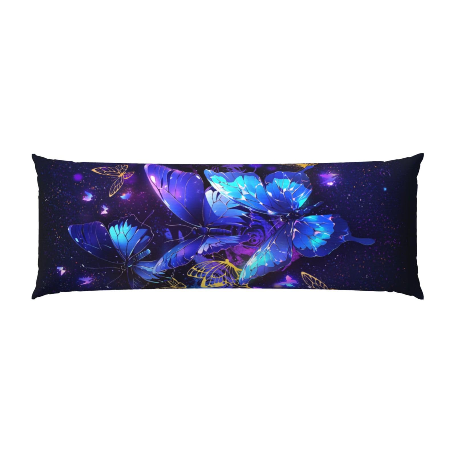 Butterfly Body Pillow Cover 20x54 Inches - Soft Breathable Pillowcase with Hidden Zipper for Adults & Kids - Perfect for Sleeping, Lounging, and Anime Fans (Gift for Women, Men, Boys, Girls)