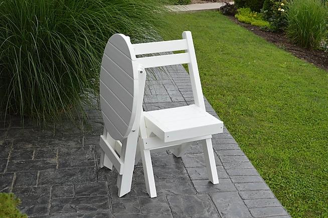 A&L Furniture Poly Coronado 30-Inch Round Folding Bistro Table - Outdoor Patio, Garden, Balcony Dining Set for Small Spaces