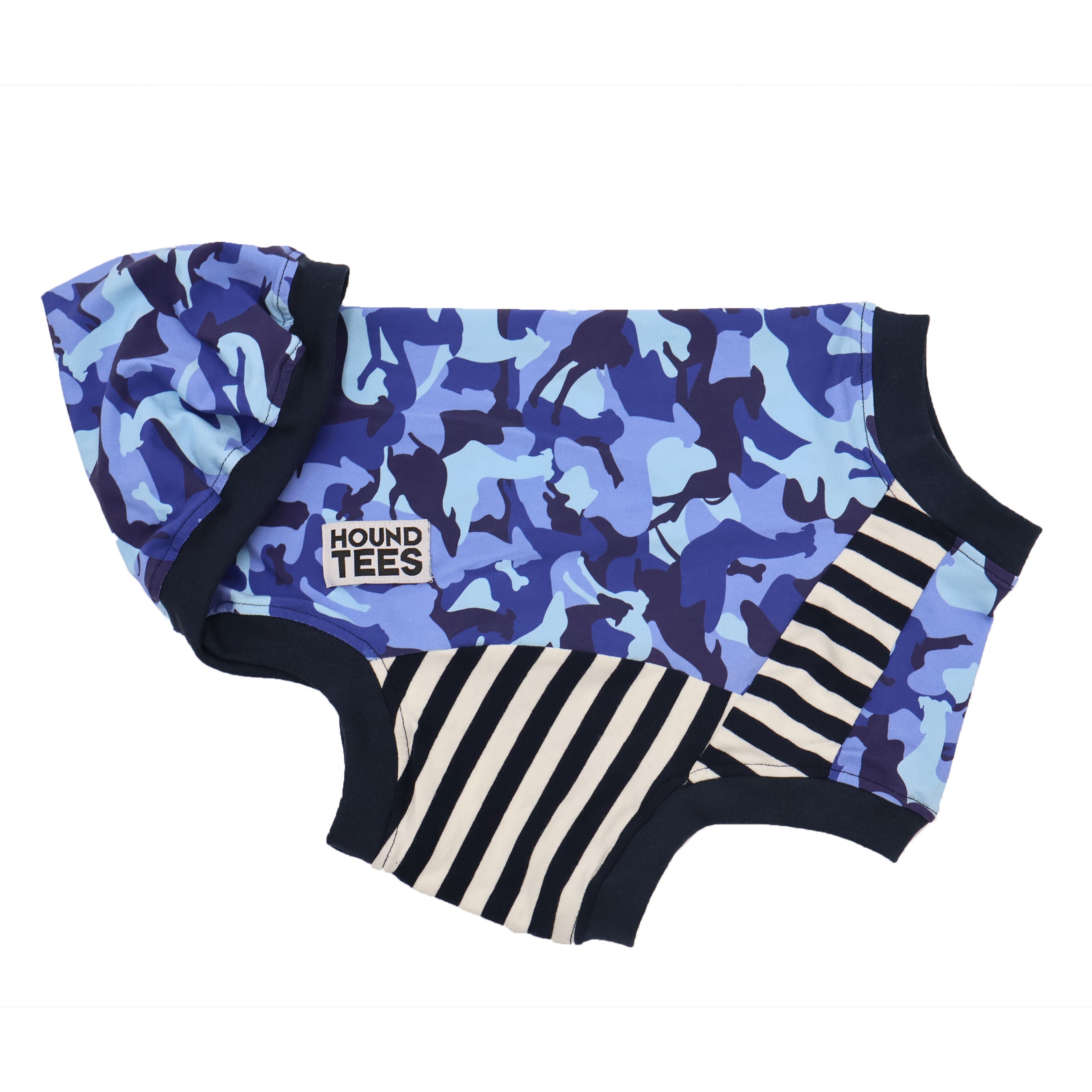 Houndini Blues Whippet Sleeveless Dog T-Shirt - Comfortable Breathable Summer Pet Tee for Small Dogs, Perfect for Outdoor Adventures & Playtime