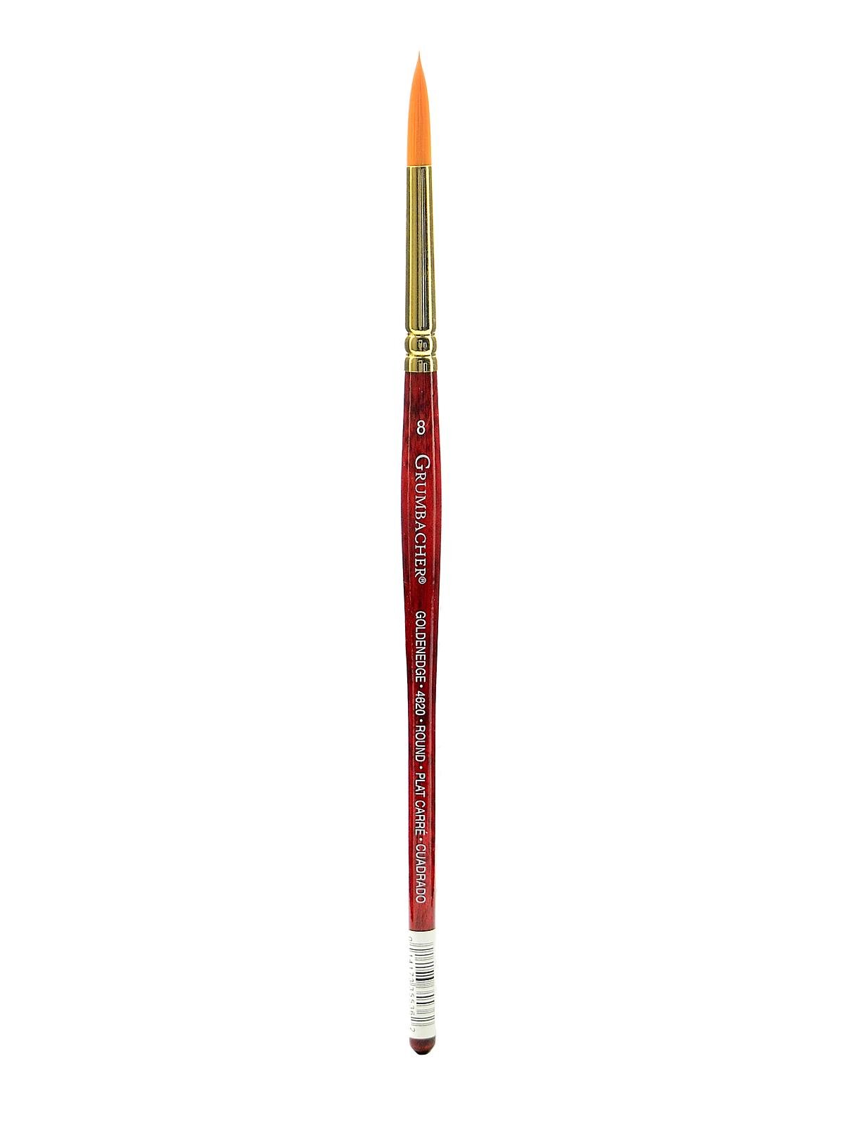 Premium Grumbacher Goldenedge Watercolor Brushes - Set of 3 Round Size 8 Artist Brushes for Professional Painting, Sketching & Fine Art - Perfect for Watercolor, Gouache & Acrylic Techniques