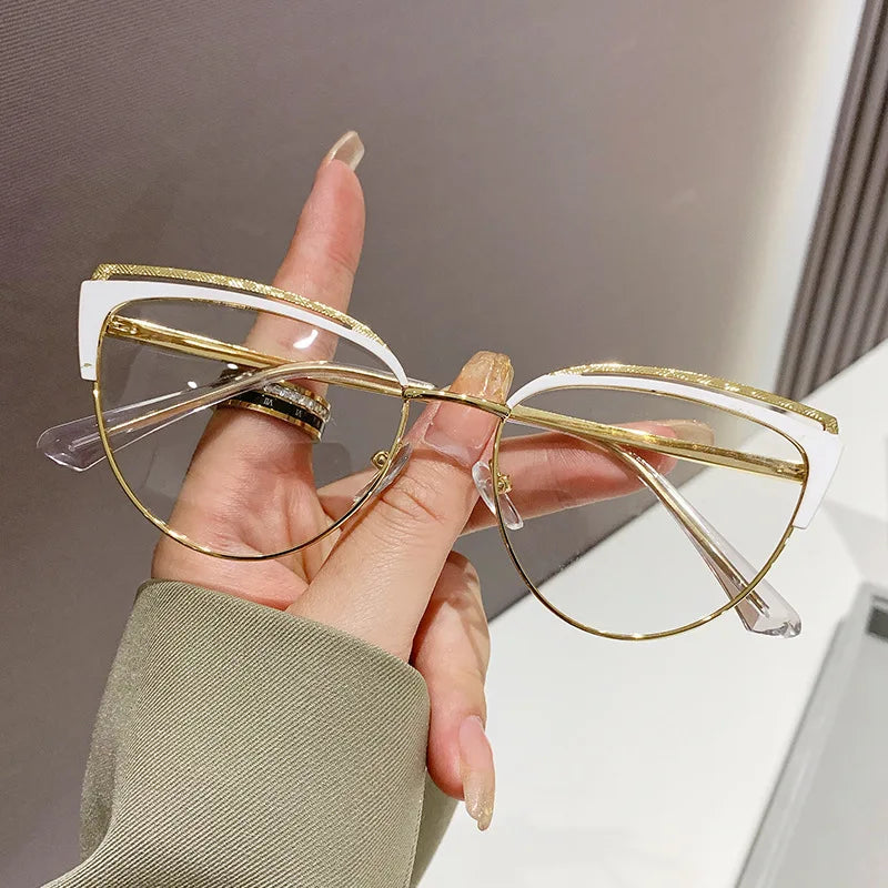 CCspace Women's Full Rim Square Cat Eye Titanium Eyeglasses Frame - Lightweight TR90 Acetate Glasses for Women - Perfect for Work, Reading & Fashion Accessories