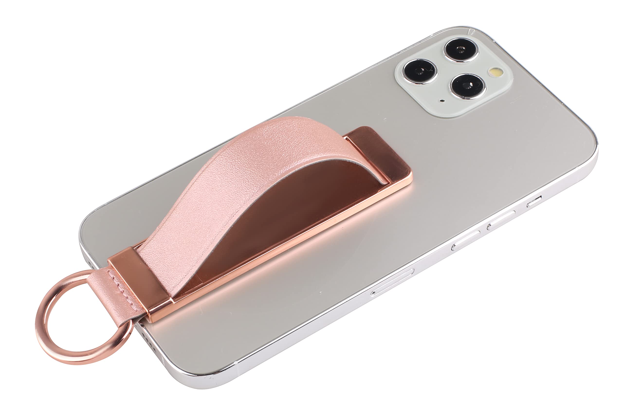 Universal Phone Grip Holder with Finger Loop & Crossbody Strap - Compatible with iPhone & Most Phone Cases (Rose Gold) | Perfect for Hands-Free Use, Gym, Shopping & Travel