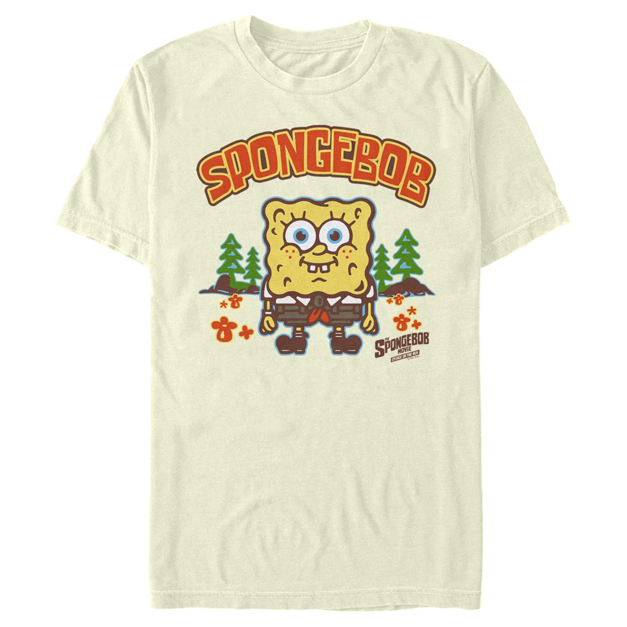 SpongeBob SquarePants Happy Camper Graphic T-Shirt for Men | Funny Cartoon Print Tee | Casual Wear, Cosplay & Gift for Fans