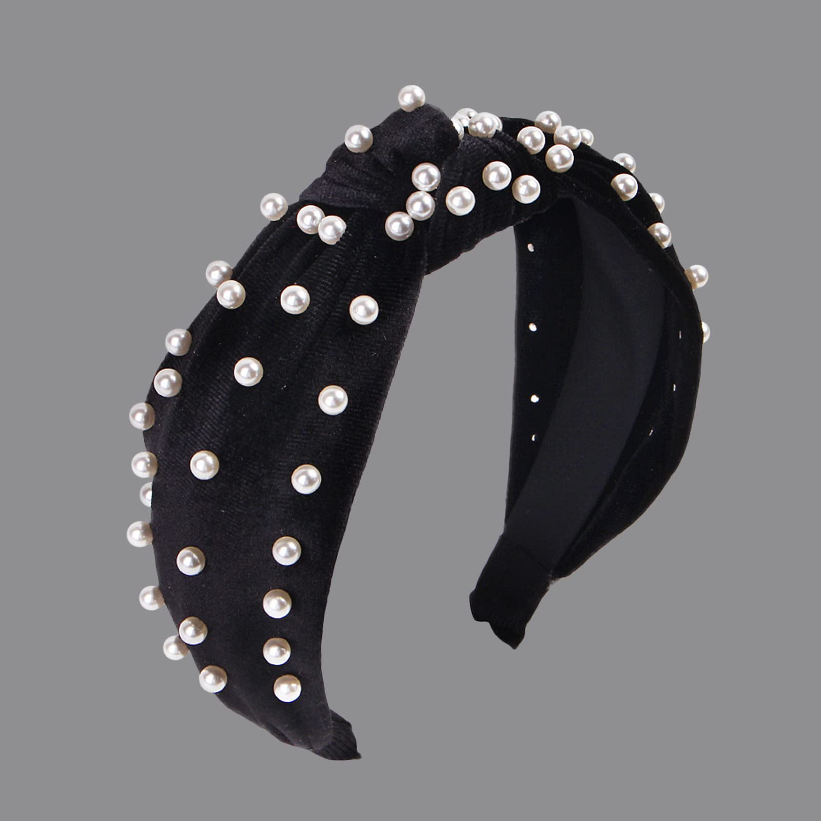 Non-Slip Pearl Beaded Headbands for Women - Trendy Knotted Hair Accessories & Fashion Hair Clips - Perfect for Workouts, Weddings, and Everyday Styling