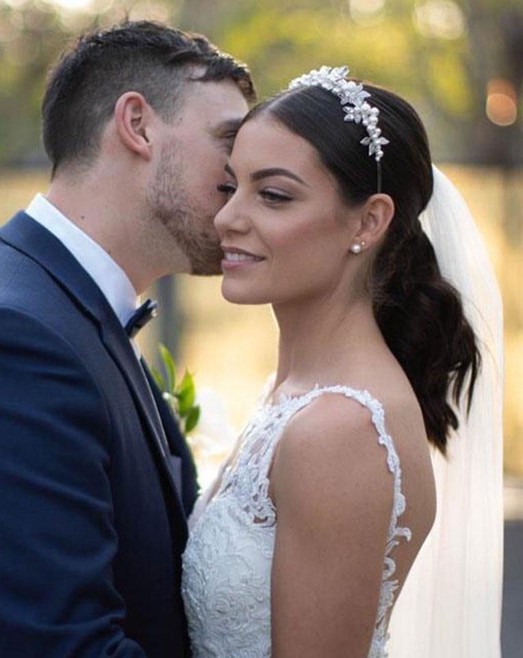Elegant Pearl Clustered Bridal Headpiece - Breeanna by Kezani | Wedding Hair Accessory for Bride, Bridesmaids & Special Occasions