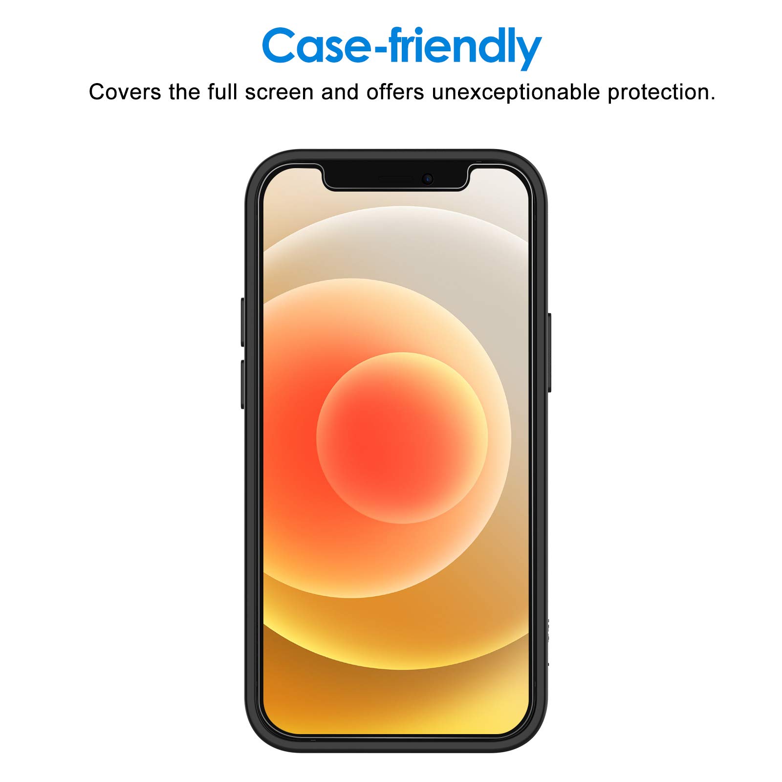 JETech iPhone 12/12 Pro 6.1-Inch Tempered Glass Screen Protector - 2 Pack - HD Clear, Anti-Scratch, Bubble-Free - Perfect for Everyday Protection & Gaming