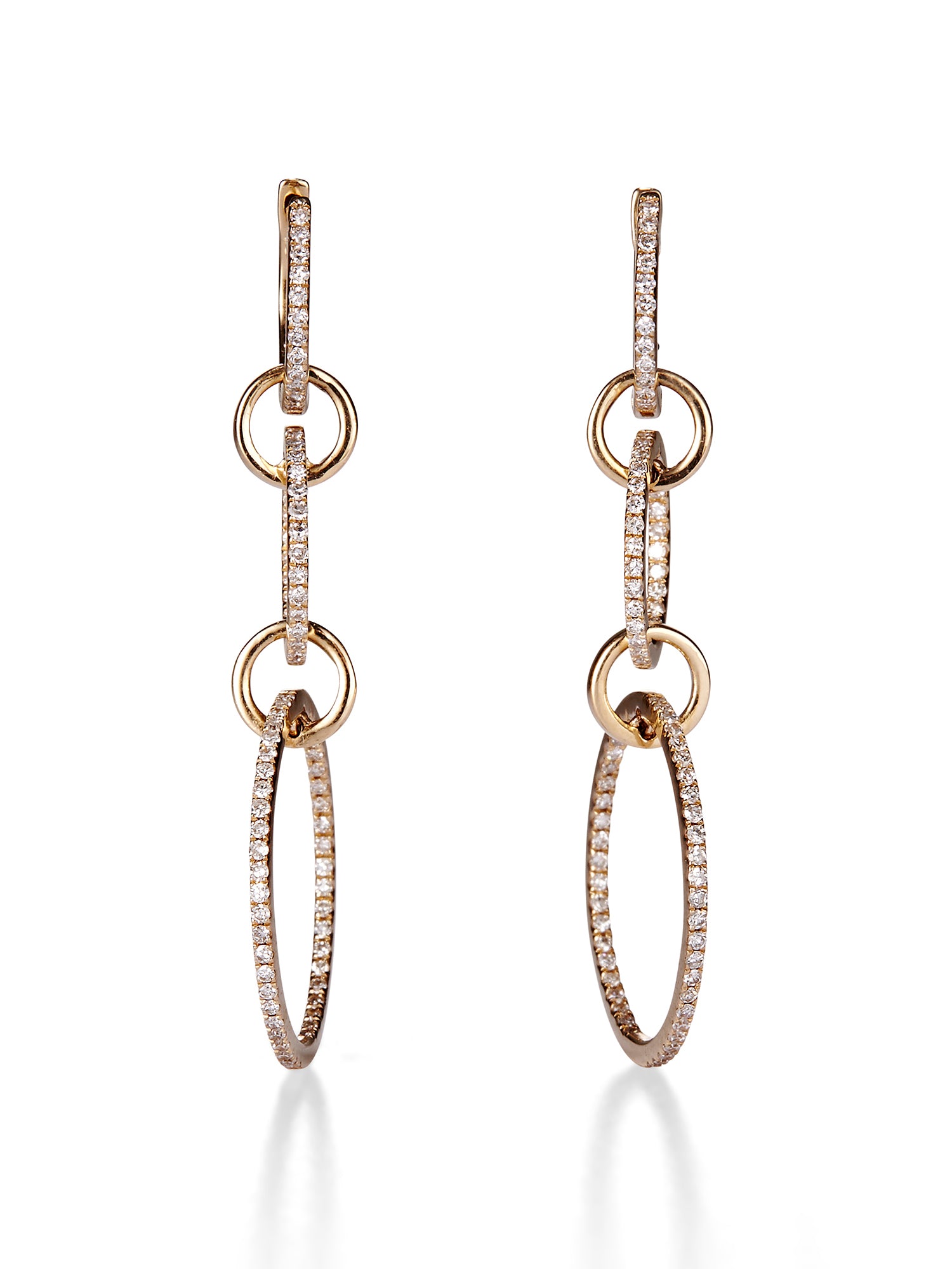 14K Gold Diamond Triple Hoop Earrings for Women - Elegant Stackable Hoop Earrings for Everyday Wear, Party & Special Occasions
