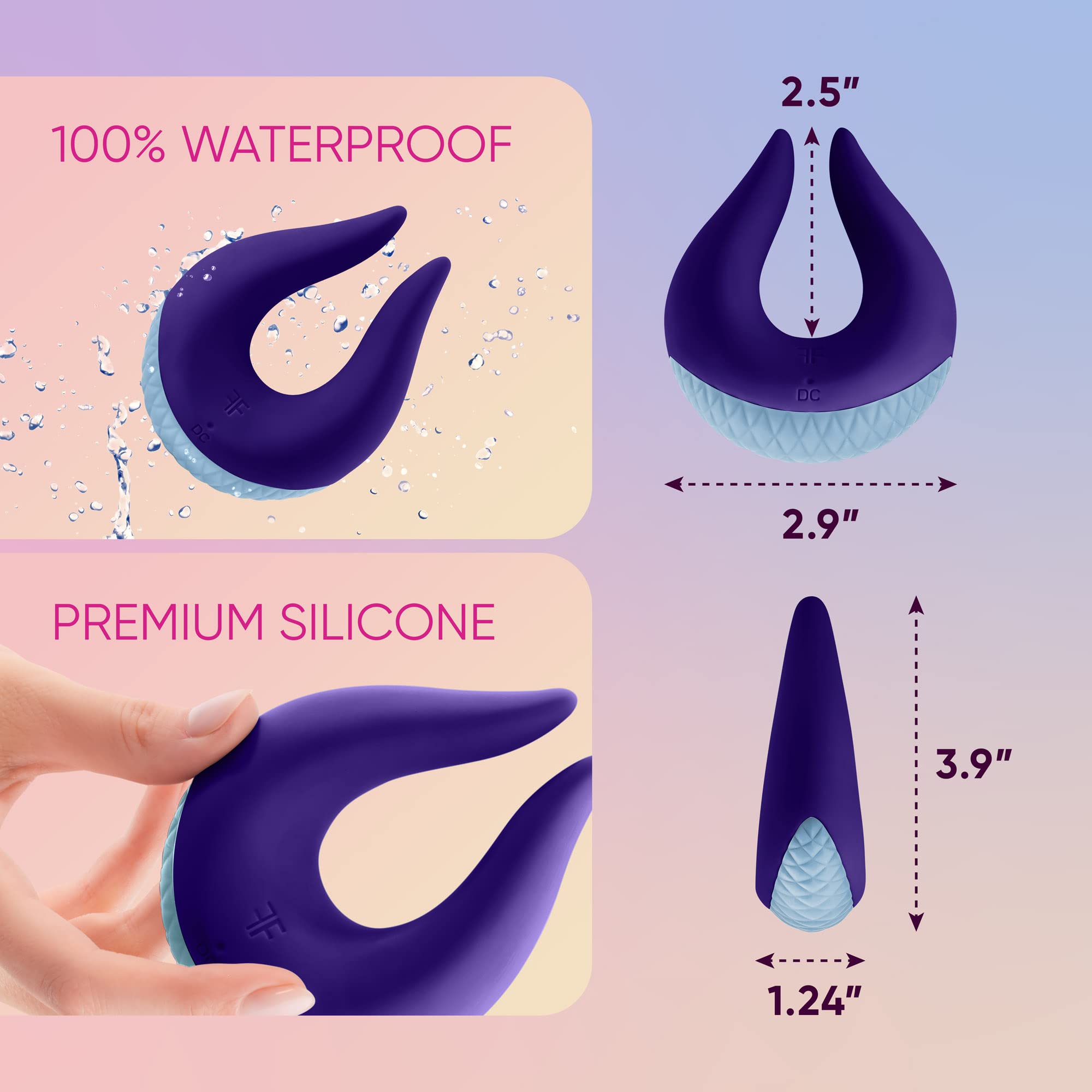 Premium Soft Silicone Clitoral Vibrator for Women - 10 Powerful Vibration Modes, 100% Waterproof & USB Rechargeable - Perfect for Solo Play or Couples Intimacy - Purple Adult Sex Toy for Enhanced Pleasure & Sensual Massage