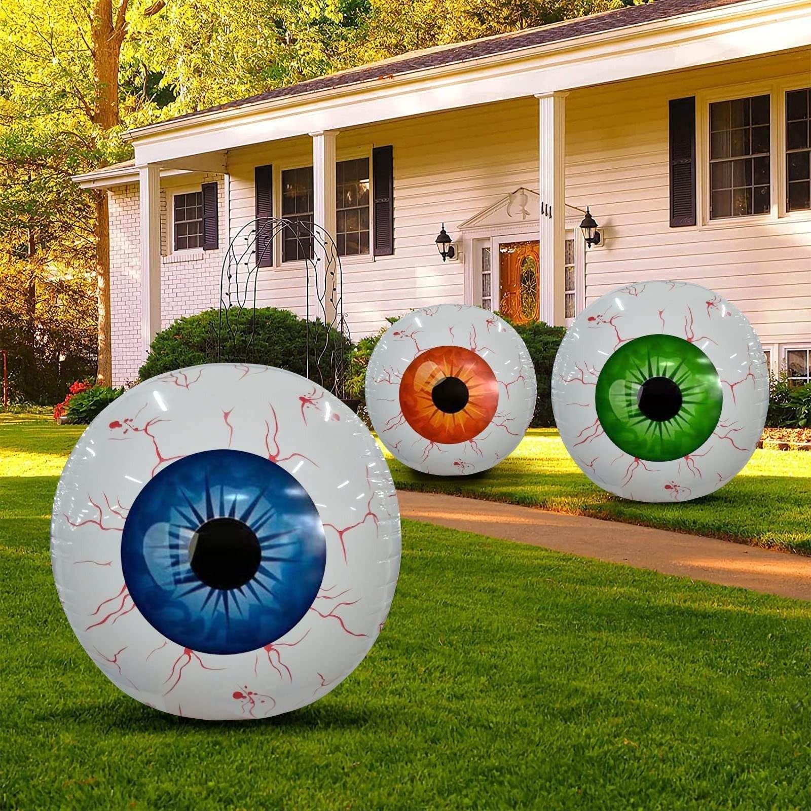 Glow in The Dark Eyeball Balloon - Inflatable Halloween Party Decorations for Spooky Decor, Haunted House, and Themed Events
