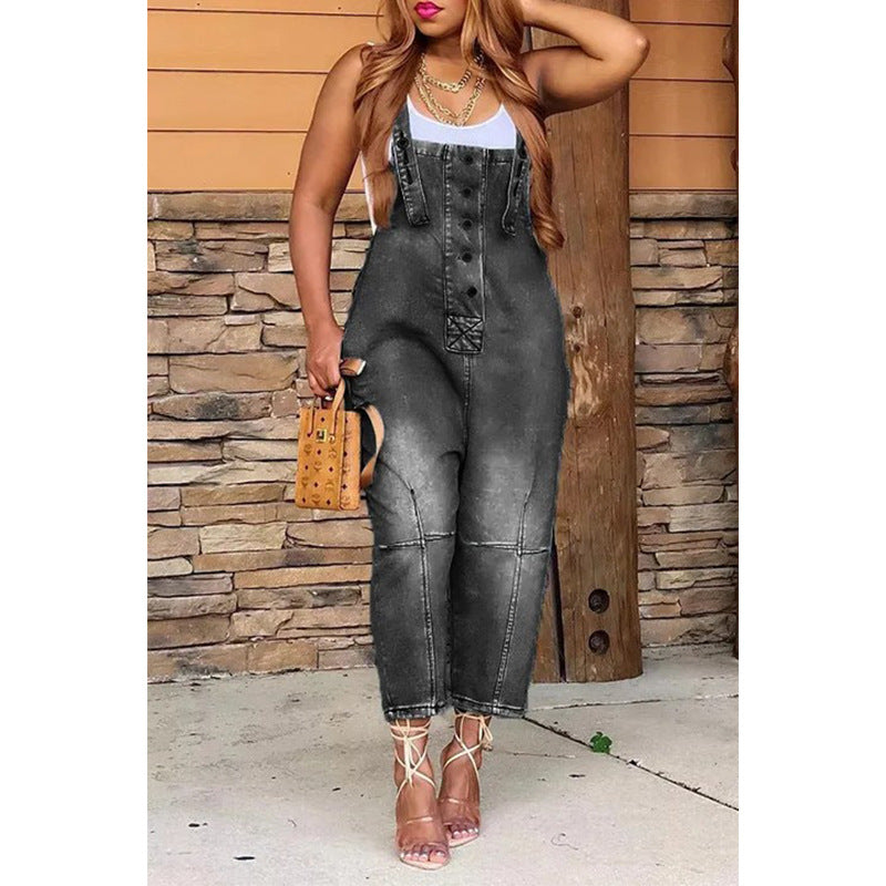 Women's Casual Fashion Siamese Suspender Jeans - High Waisted Denim Pants for Women | Perfect for Streetwear, Dating & Everyday Outfits