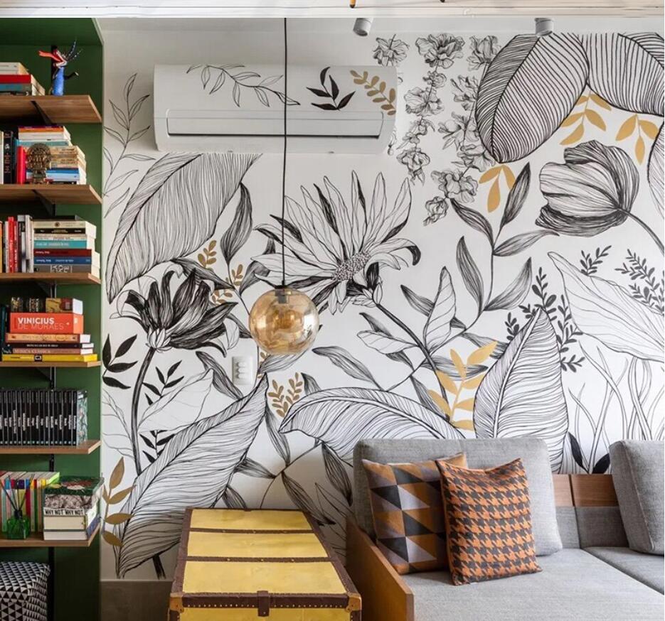 Tropical Rainforest Plants Wallpaper - Waterproof Peel & Stick Wall Mural for Home Decor, Living Room, Bedroom, Nursery - Easy DIY Installation - Nature Inspired Botanical Design