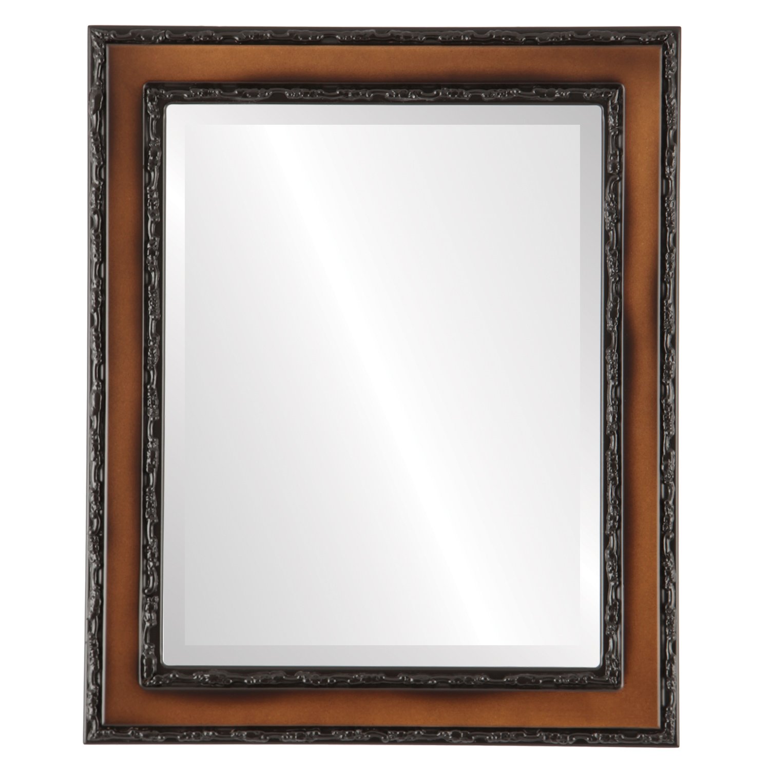 Monticello Style Walnut Rectangle Beveled Wall Mirror 16x20 Inches - Elegant Home Decor for Living Room, Bedroom & Entryway