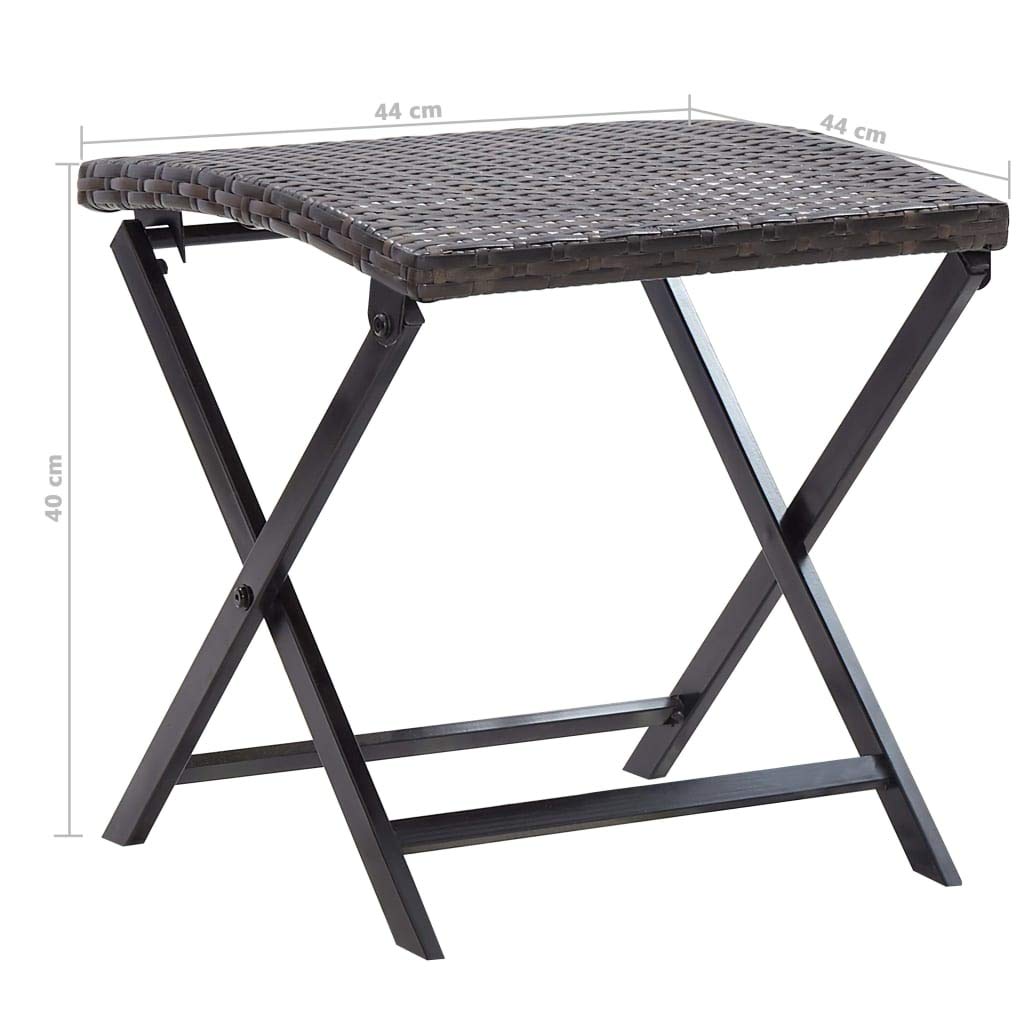 vidaXL Folding Stool - Durable Poly Rattan & Powder-Coated Steel, Lightweight Foldable Chair for Indoor Outdoor Use - Perfect for Home, Patio, Camping, Picnics and Beach