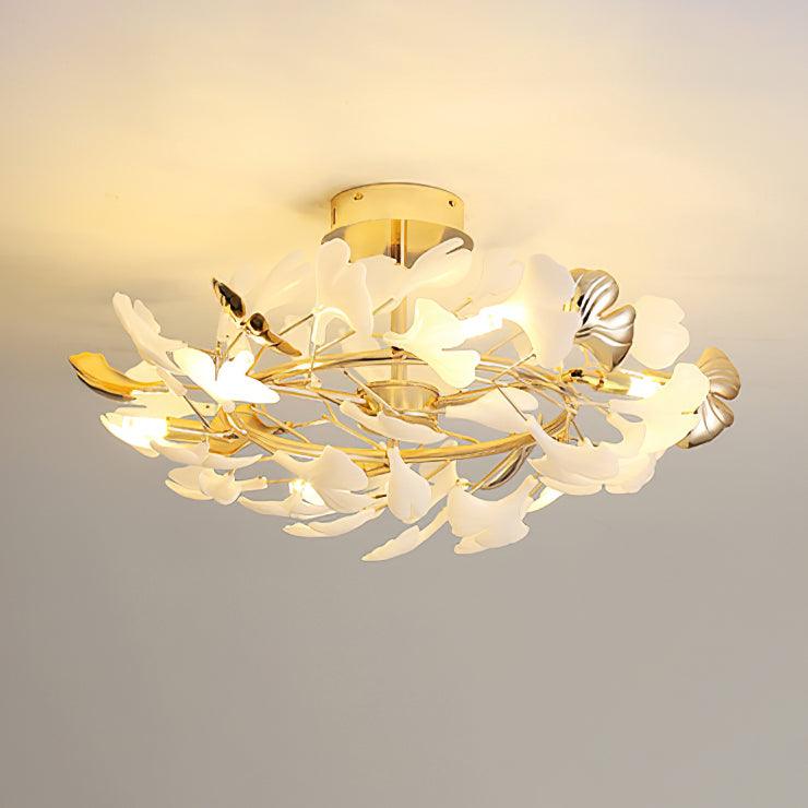 Ginkgo Rotating Ceiling Light - Modern LED Flush Mount Fixture with Adjustable Arms for Living Room, Bedroom, or Dining Room Lighting