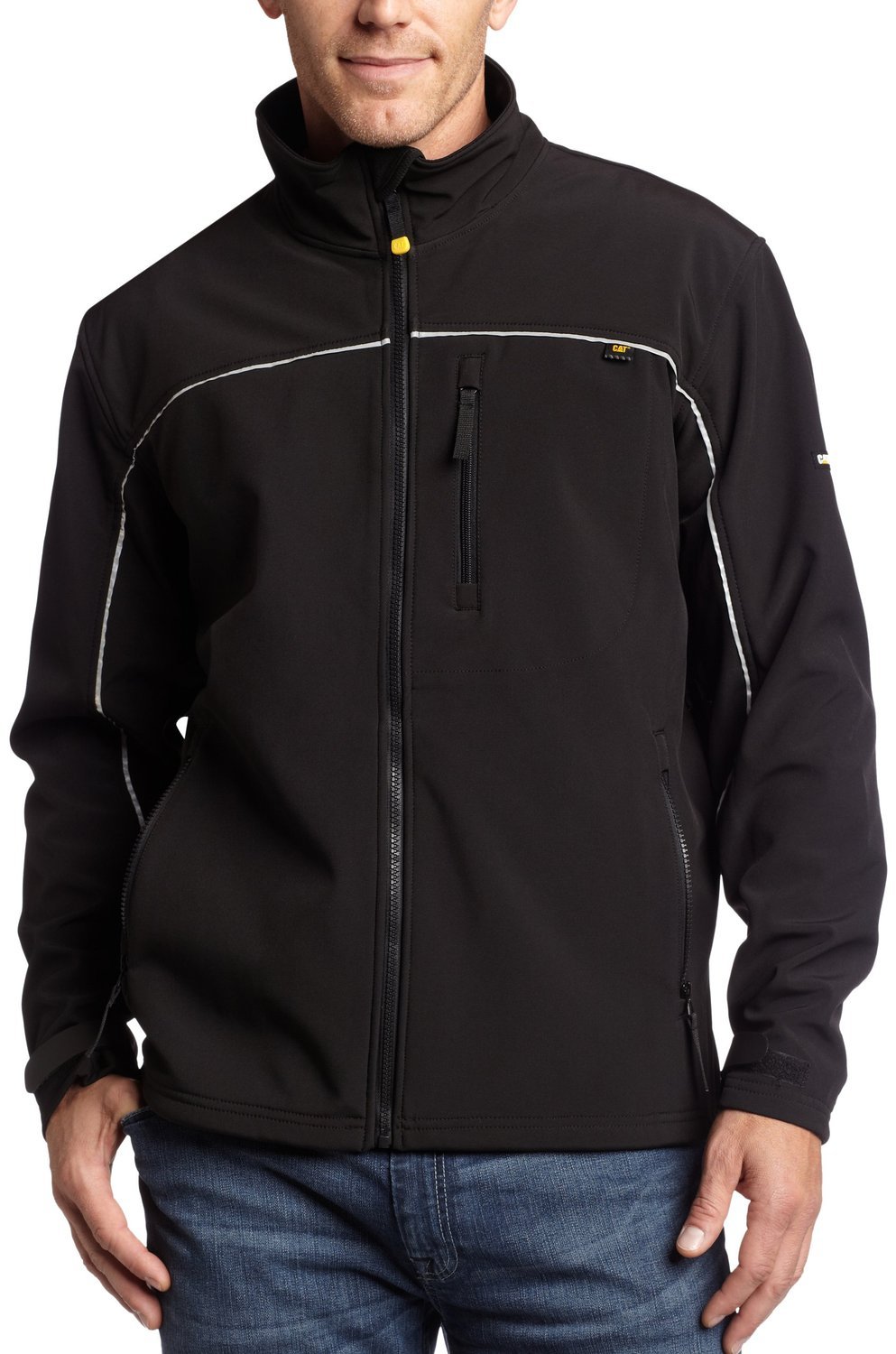 CAT Men's Soft Shell Jacket - Waterproof Windproof Fleece Lined Jacket for Outdoor Work & Hiking (Regular & Big & Tall Sizes) - Perfect for Construction, Camping & Winter Activities