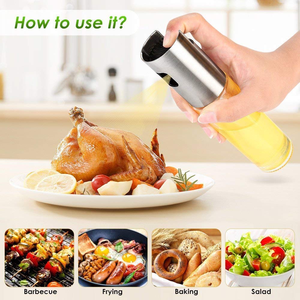 Premium Olive Oil Sprayer Bottle - Non-Aerosol Cooking Oil Dispenser for Air Fryer, Kitchen, Baking, Salad & BBQ | Reusable Vinegar Spritzer for Healthy Cooking & Grilling