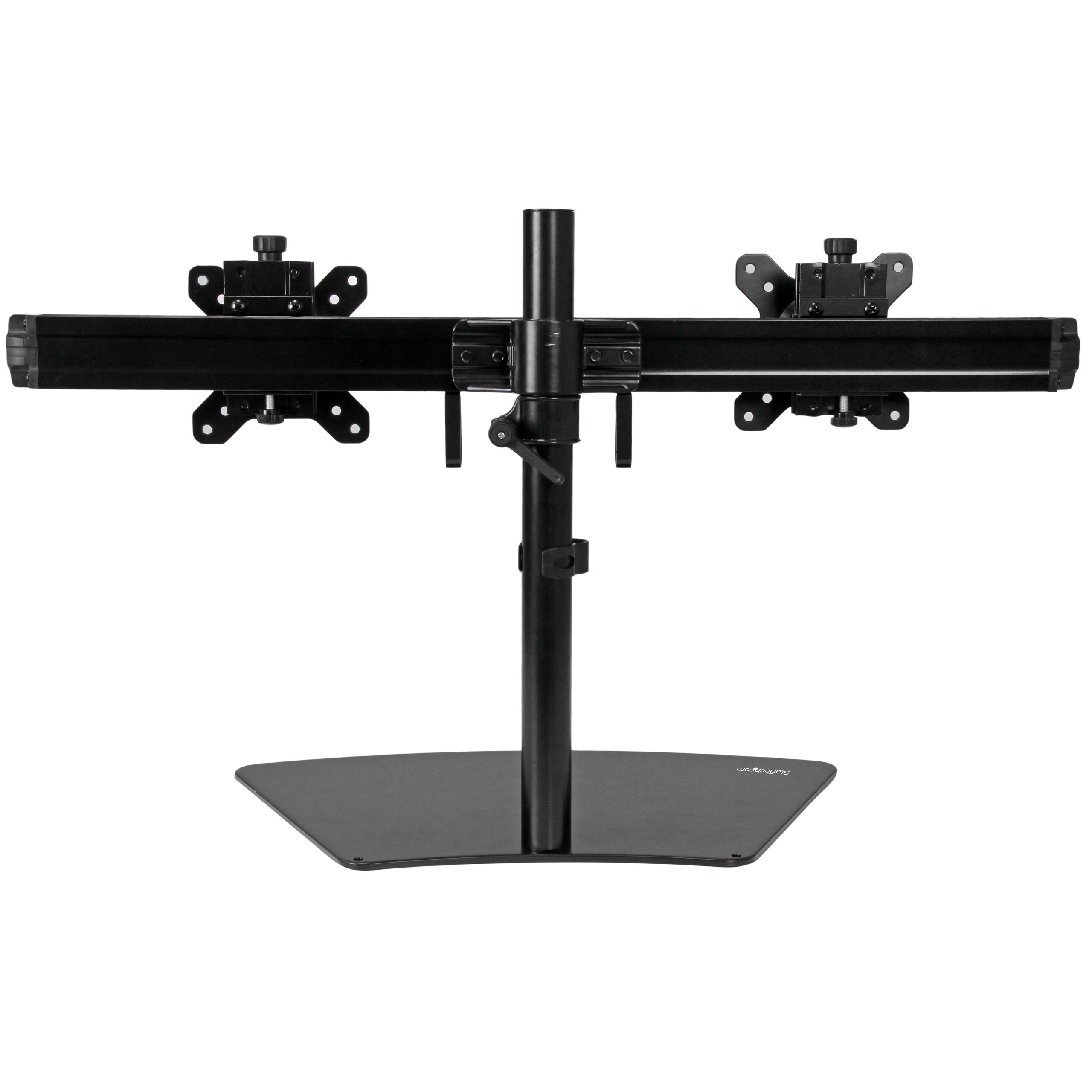 StarTech.com Dual Monitor Stand for 12'' to 24'' Screens - Adjustable VESA Mount with Low Profile Base - Horizontal Desk Mount for Home & Office (ARMBARDUO) | Perfect for Workspace Setup, Gaming & Productivity