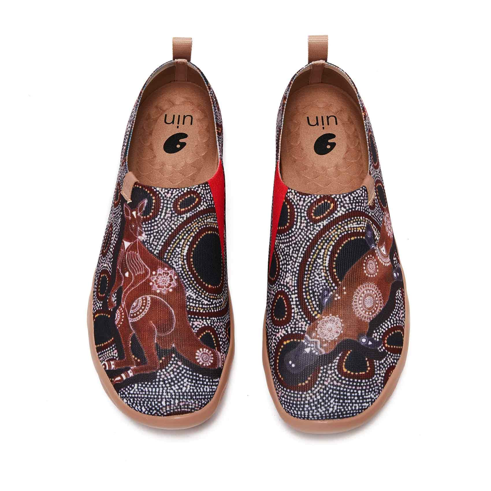 UIN Men's Slip-On Knit Loafers - Lightweight Comfortable Walking Shoes for Travel & Casual Wear - Breathable Air Painted Flats - Perfect for Barcelona Sightseeing & Everyday Use
