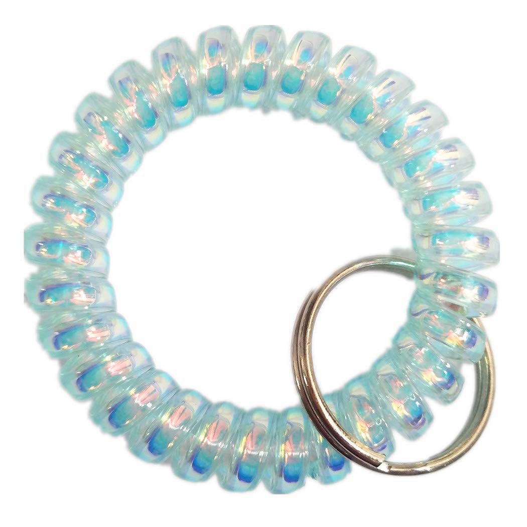 Durable Spiral Wristband Keychain - Pack of 5, Sweet Family Coil Bracelet for Keys, Wristband & Tag - Perfect for Key Organization, Gym, Hiking & Everyday Carry