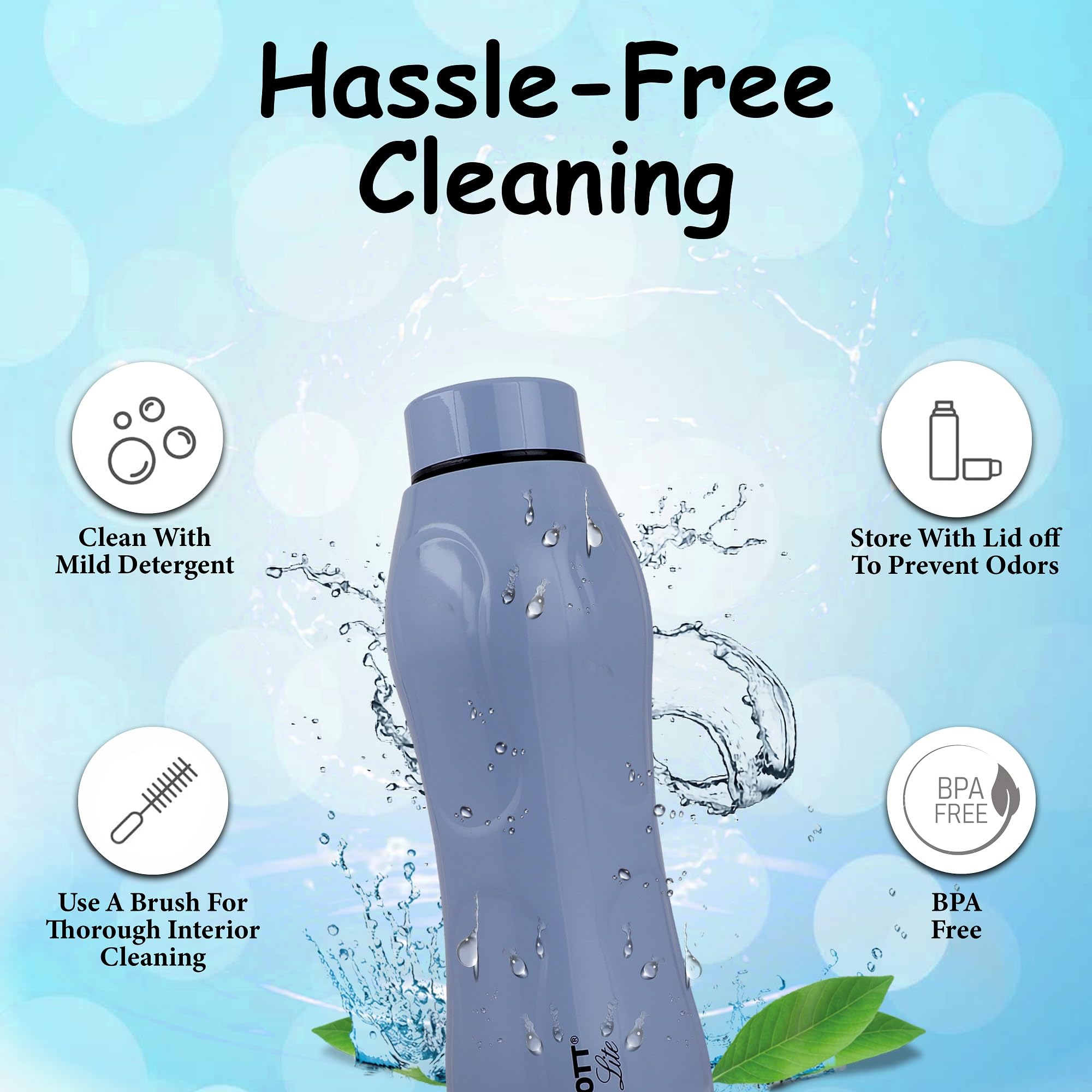 PROBOTT Ocean 950ml Single Wall Stainless Steel Water Bottle - Lightweight, Leakproof, Freeze-Friendly for Gym, Sports, Office & Outdoor Activities | Perfect for Hiking, Travel, Home & Kitchen Use