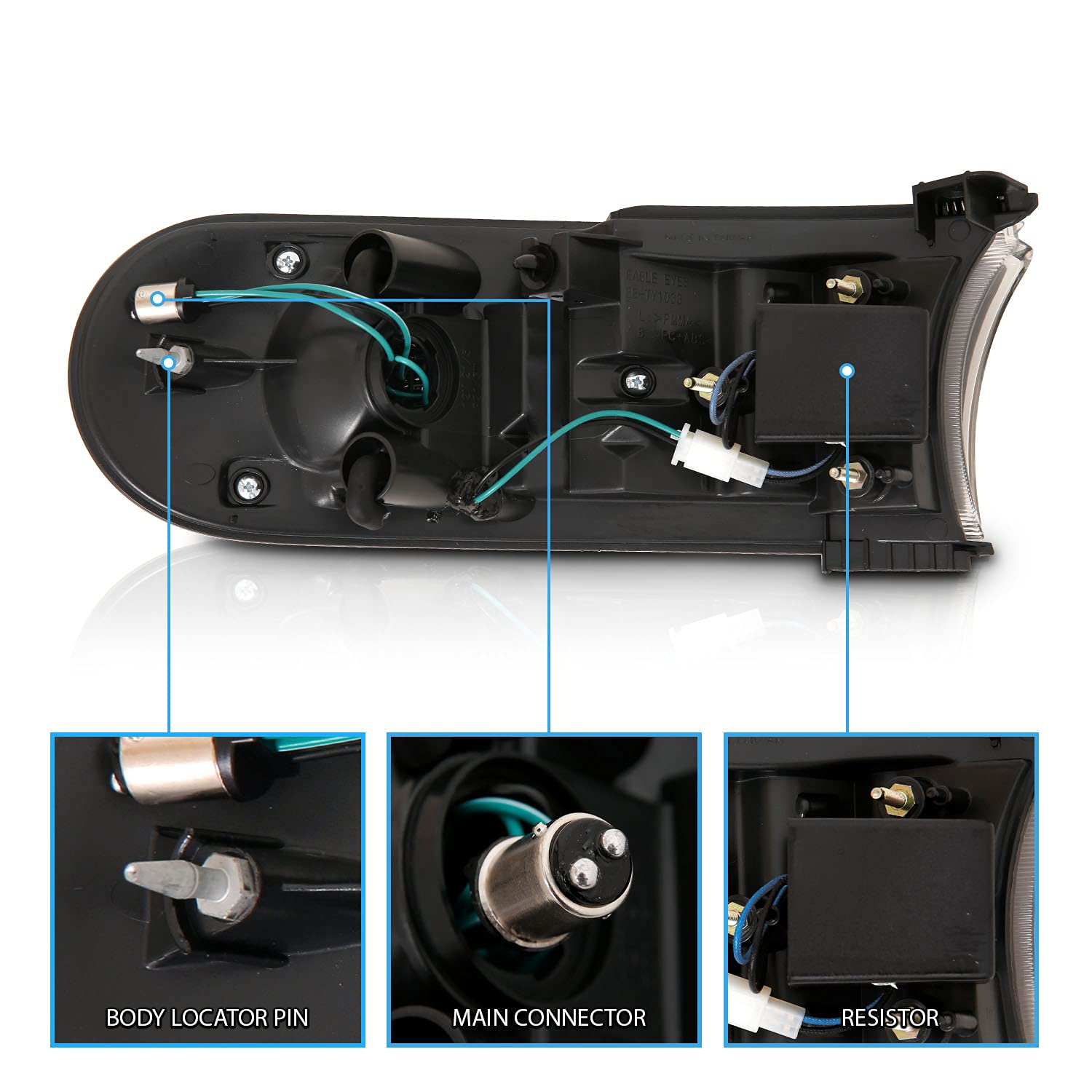 AmeriLite Black Parking Lights for Toyota FJ Cruiser - Left & Right Side Replacement - Durable & Weatherproof for Off-Road Adventures & Night Driving