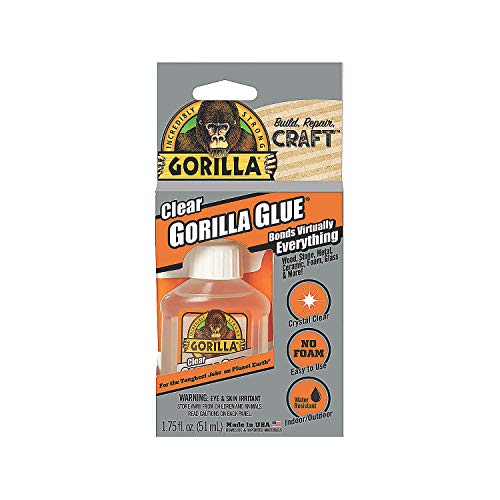 Gorilla Clear Glue (1.75 oz) - Strong, Fast-Drying Adhesive for Crafts, Wood, Metal & More - Perfect for DIY Projects, Home Repairs & School Supplies