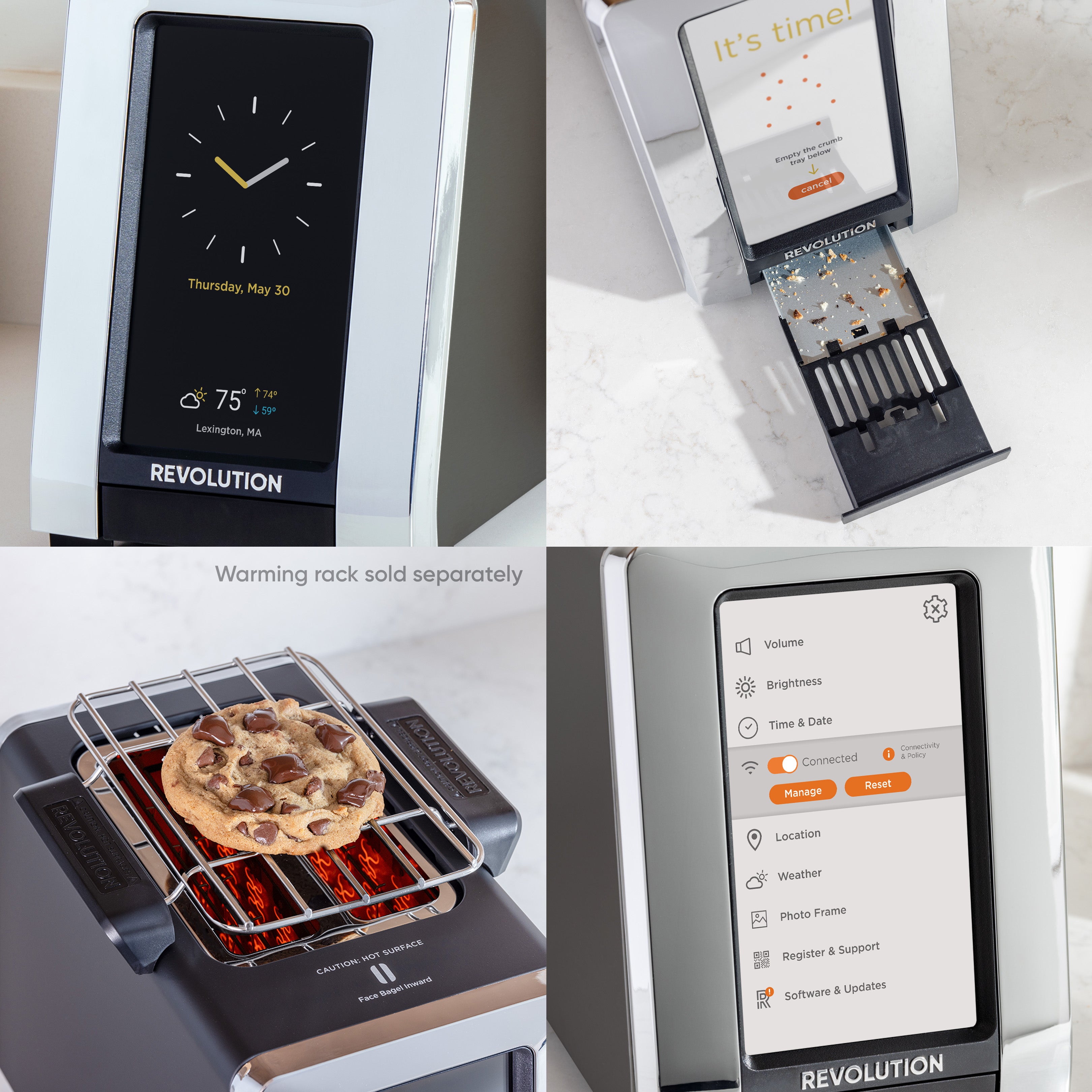 Premium R180 Connect Matte Black Smartphone Stand with Built-in Toastie Press - Perfect for Home, Office, and Kitchen Use