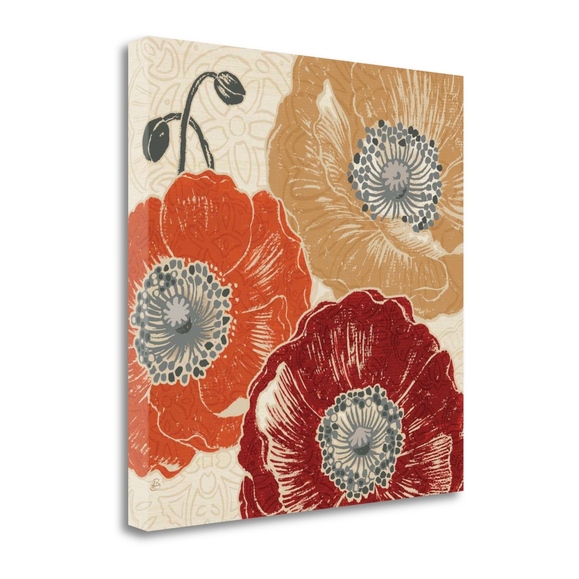 Daphne Brissonnet 'A Poppys Touch III' Giclee Art Print on Gallery Wrapped Canvas - Perfect for Living Room, Bedroom & Office Wall Decor