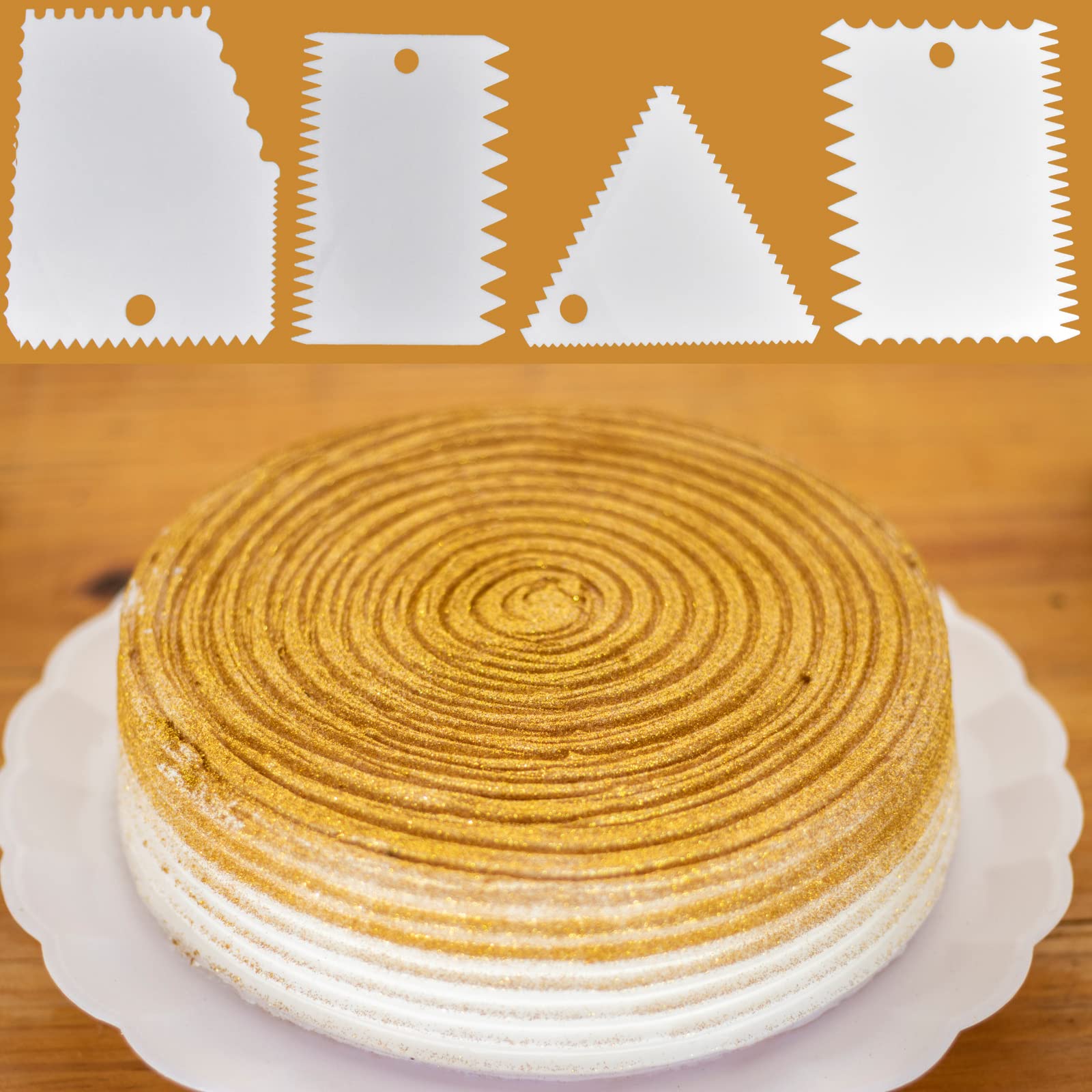 7-Piece Cake Decorating Tools Set - Flexible Dough Scraper, Bowl Scraper & Icing Smoother for Baking Cakes, Bread & Pastries | Perfect for Home Bakers & Professional Chefs