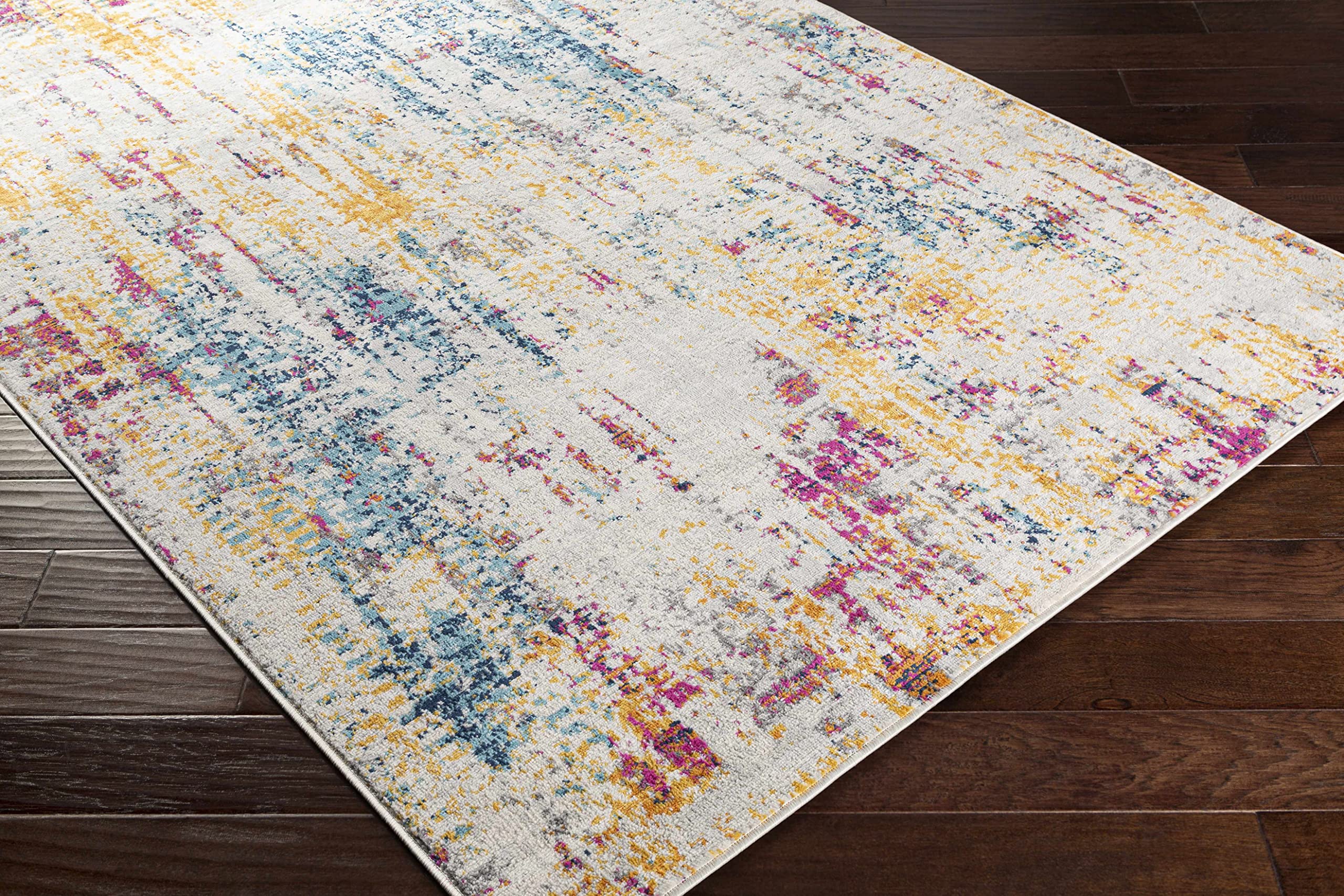 Hauteloom Zellwood Modern Area Rug for Living Room & Bedroom - Orange, Purple, Gray - 7'10