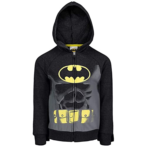 DC Comics Justice League Batman Hoodie for Kids - Soft Cotton Pullover with Logo Print - Perfect for Halloween, Cosplay & Everyday Wear