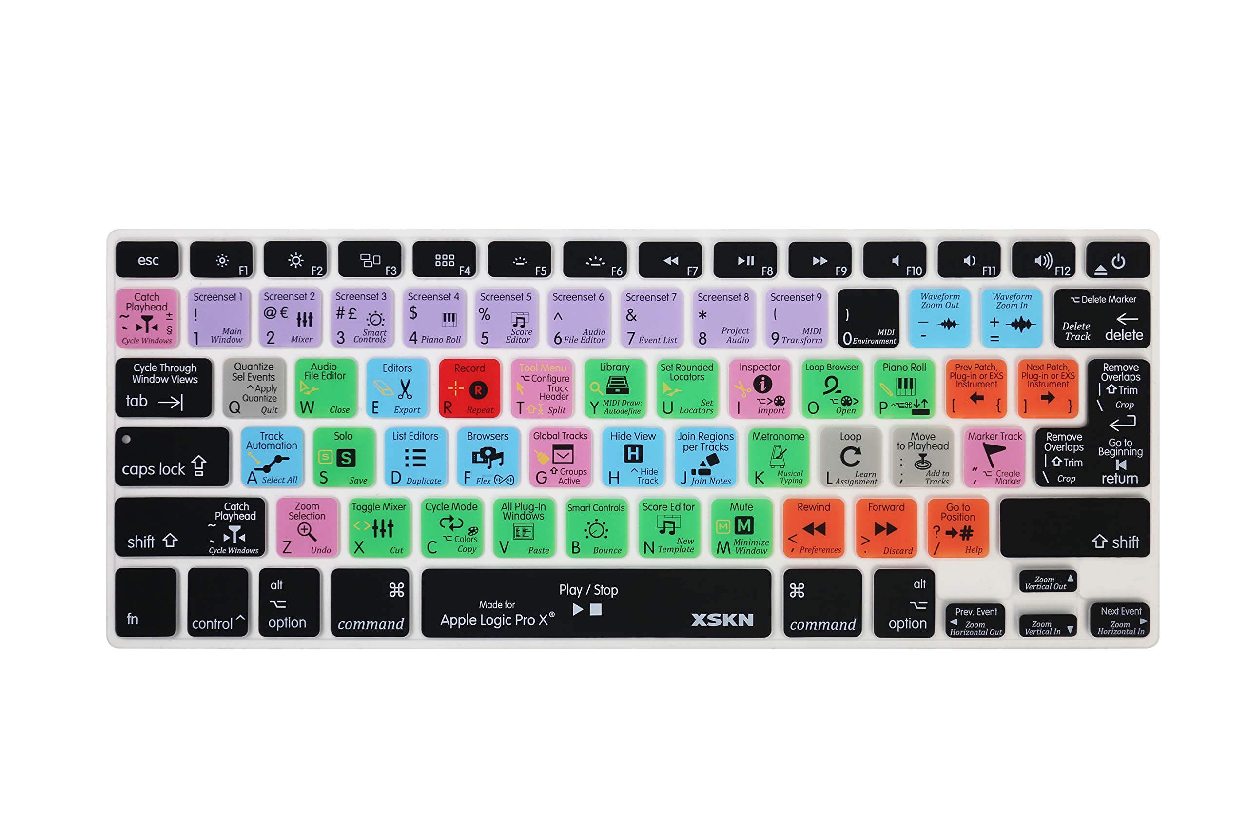 XSKN Logic Pro Shortcut Keyboard Silicone Cover for MacBook Air 13