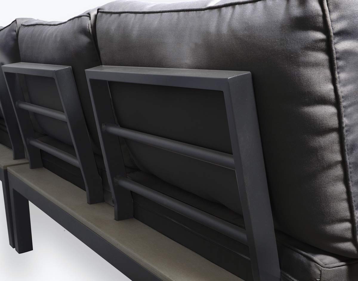 Tortuga Outdoor Sectional Sofa in Charcoal - Perfect for Patio & Garden