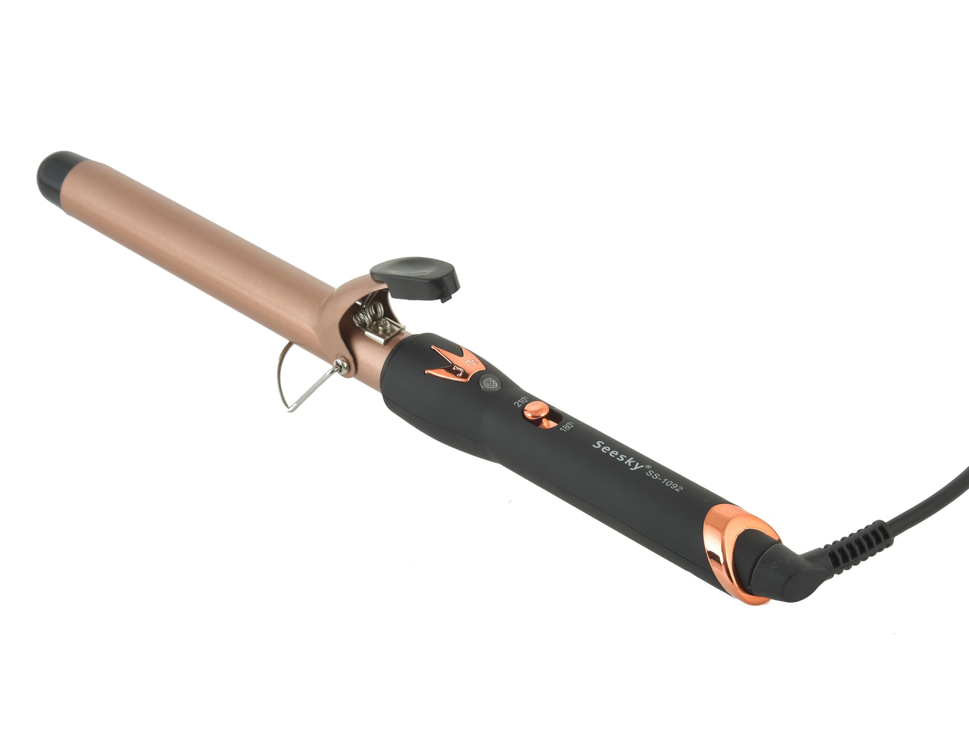 Seesky SS-1092 Professional 25mm Ceramic Hair Curling Iron with Smooth Glide Plates - Black | 1 Year Warranty | Perfect for Beach Waves, Salon-Style Curls & Everyday Hairstyling