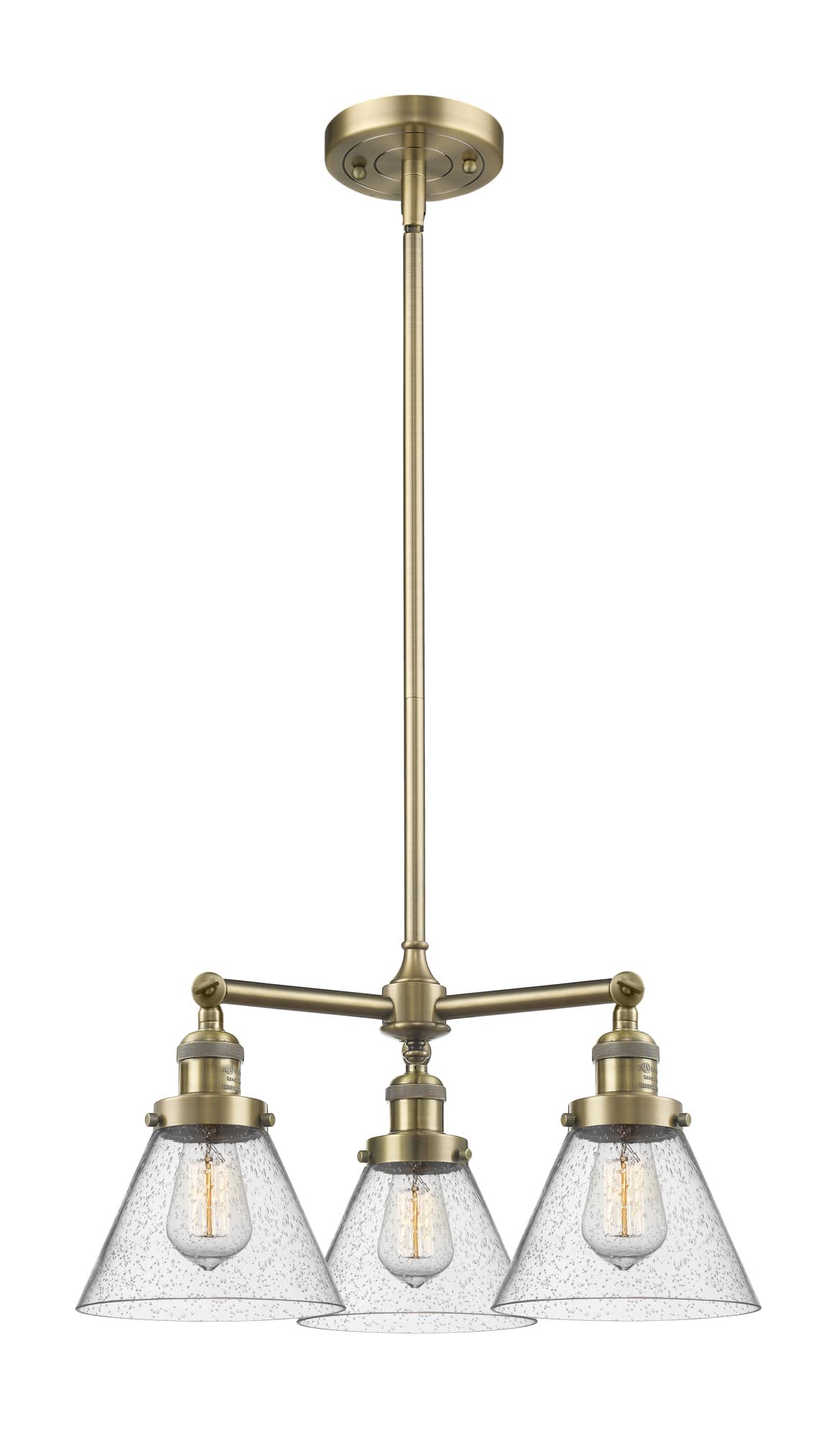 Innovations 207-PC-G42 3-Light Modern Chandelier in Polished Chrome - Elegant Ceiling Lighting Fixture for Dining Room, Bedroom or Living Room