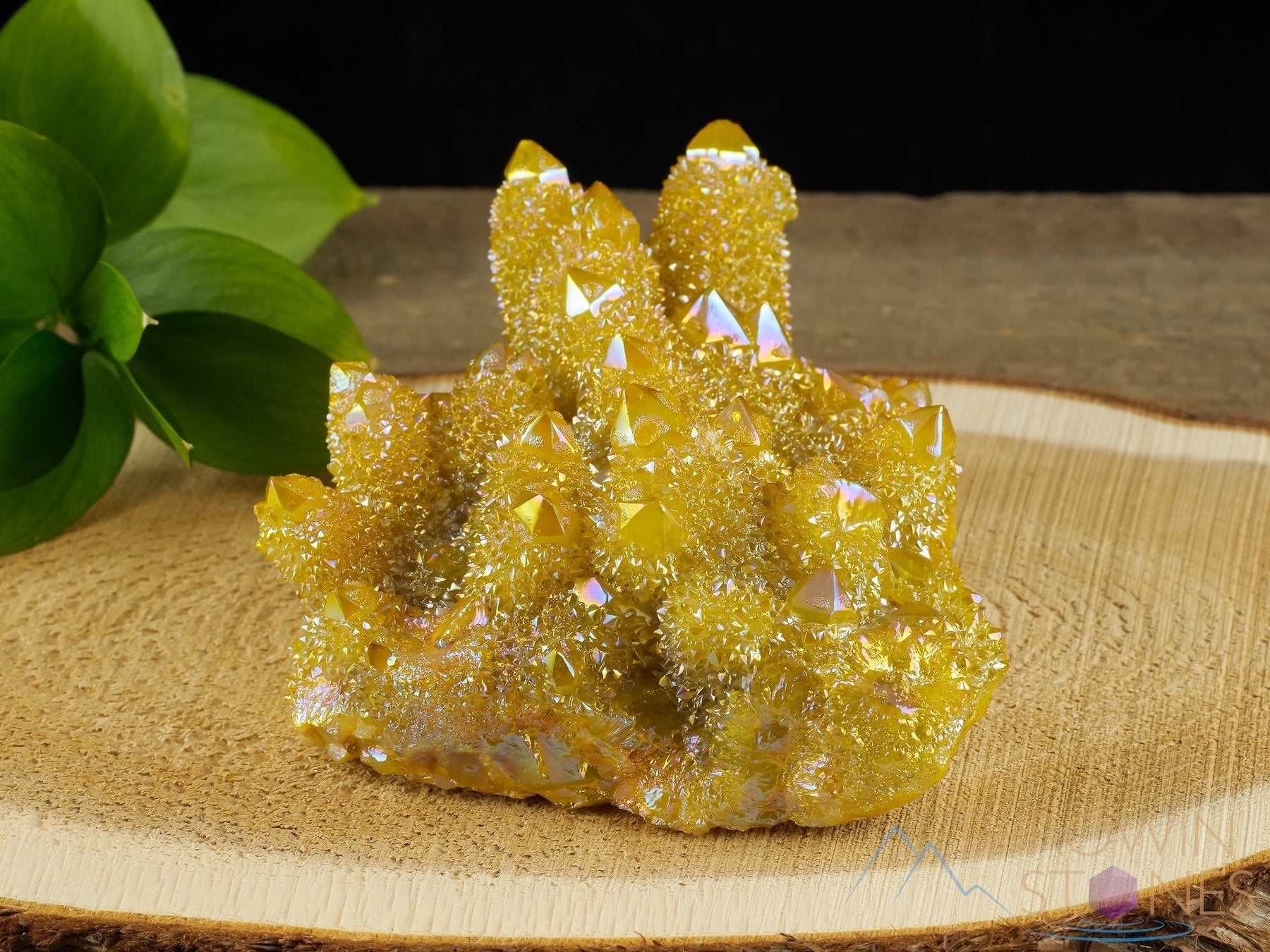 Sunshine Yellow Aura Quartz Crystal Cluster - Large Rainbow Spirit Quartz for Metaphysical Healing & Home Decor | Perfect for Meditation, Reiki & Spiritual Gifts