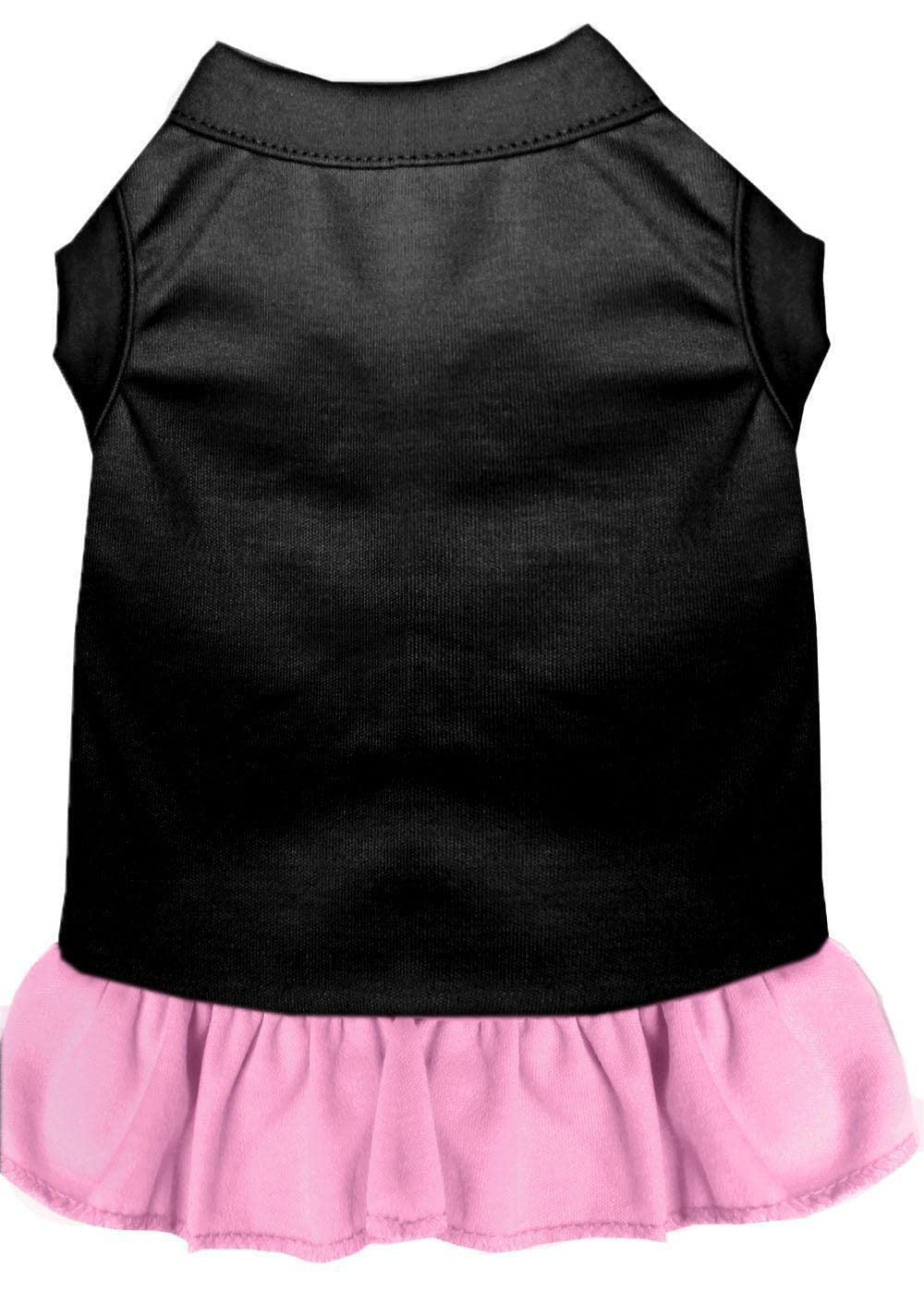 Plain Black Pet Dog & Cat Dress with Light Pink Trim - Small Size (6-10 lbs) | Comfortable Outfit for Small Breed Puppies & Kittens | Perfect for Parties, Photos & Daily Wear