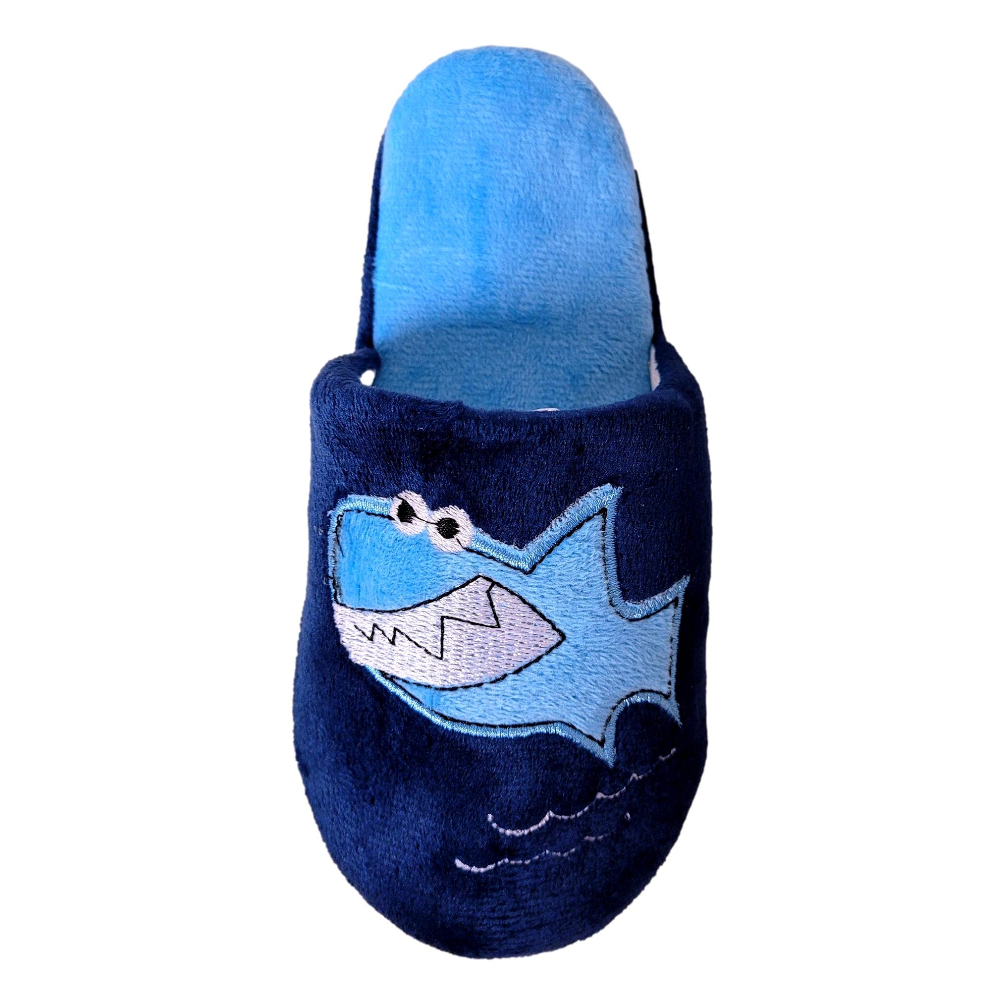 Happy Shark Slippers for Boys - Soft & Comfortable House Shoes for Kids - Perfect for Indoor Play, Lounging & Gift Giving