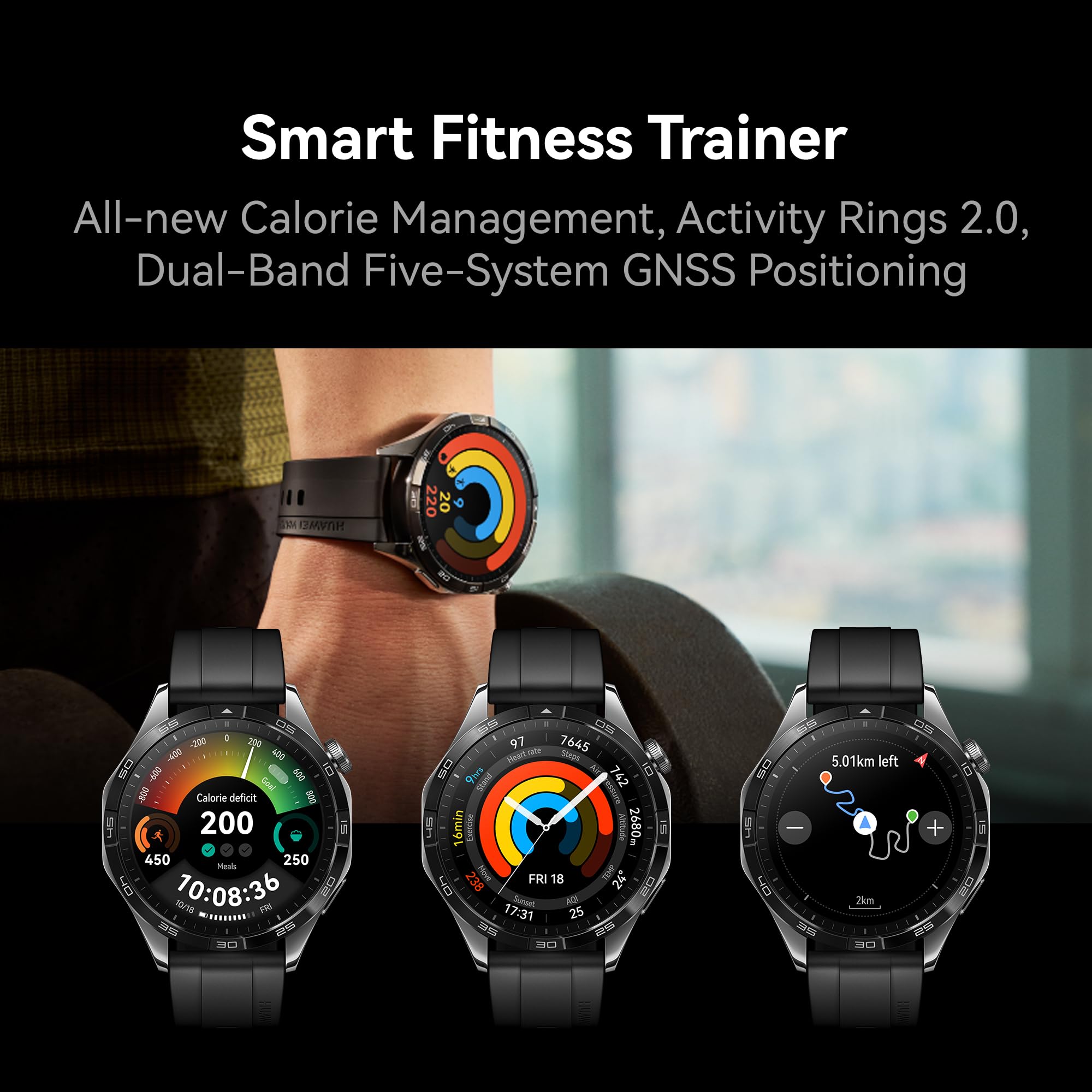 HUAWEI WATCH GT 4 Smart Watch 46MM Black - 2-Week Battery Life, Fitness & Health Tracker, Android/iOS Compatible with FreeBuds SE2 White Wireless Earbuds - Perfect for Running, Gym Workouts & Daily Use