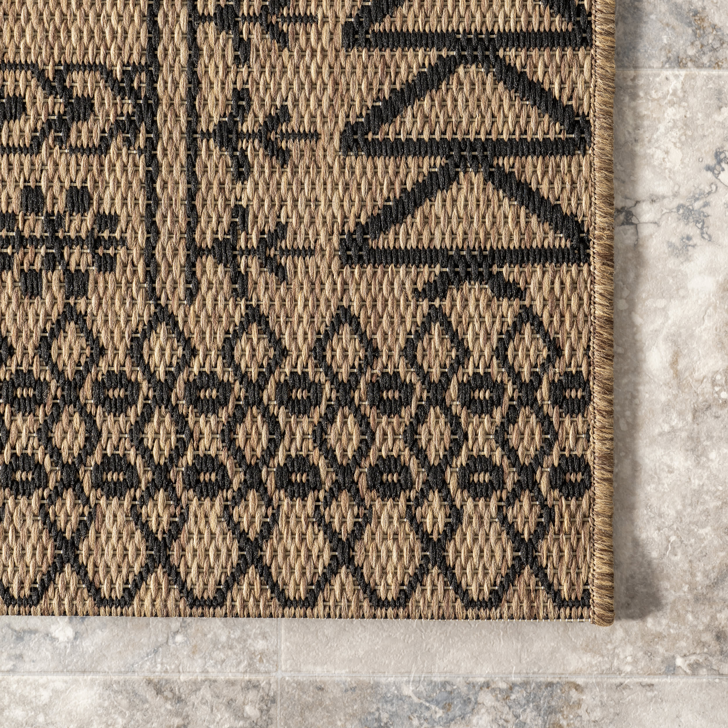 Luxury Diamond Bordered Area Rug - Soft & Durable Indoor/Outdoor Carpet in Rich Brown | Perfect for Living Room, Bedroom, Patio & Deck Decor