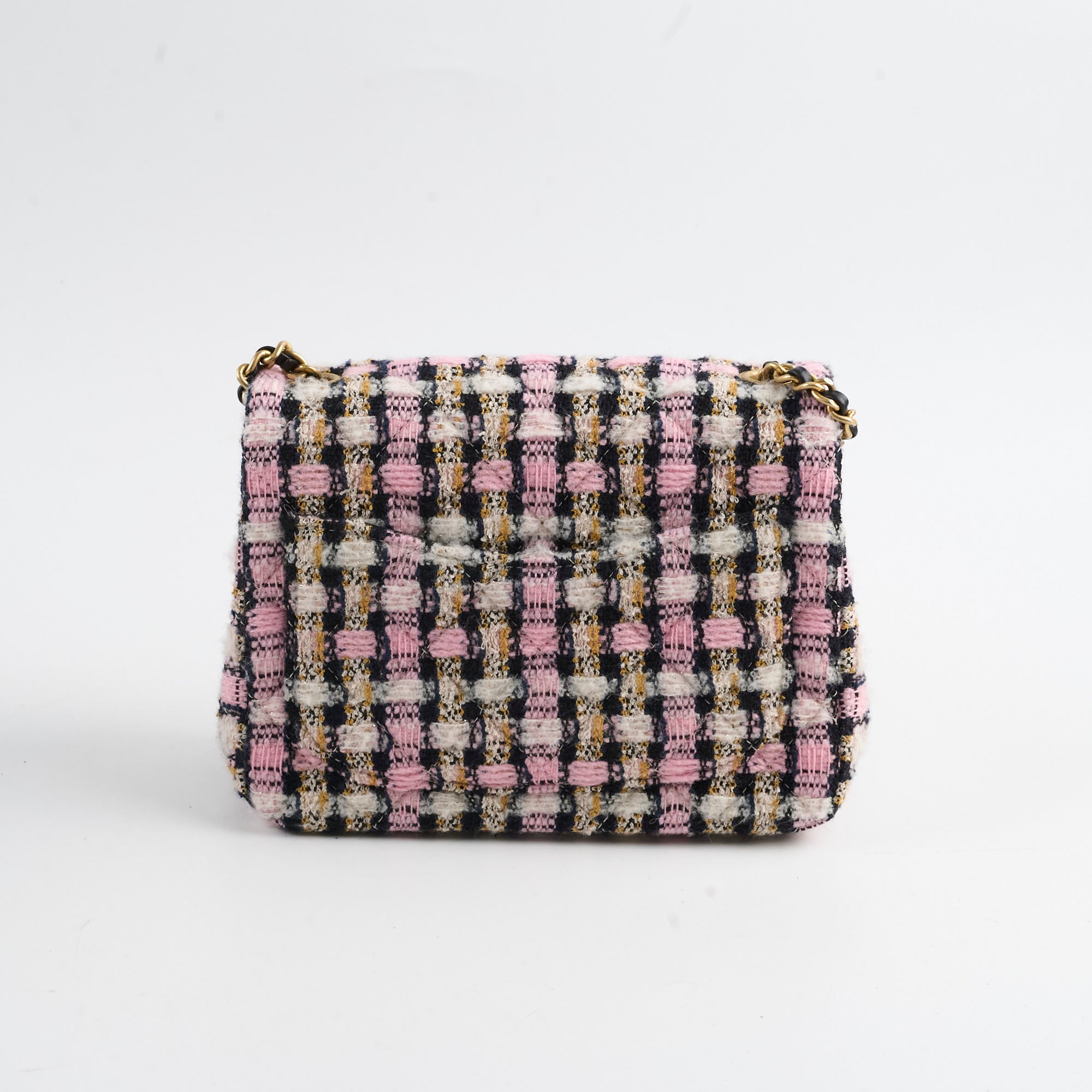 Chanel Mini Square Crush Tweed Pink Bag with Microchip - Luxury Crossbody Purse for Women, Perfect for Parties, Dating & Special Occasions