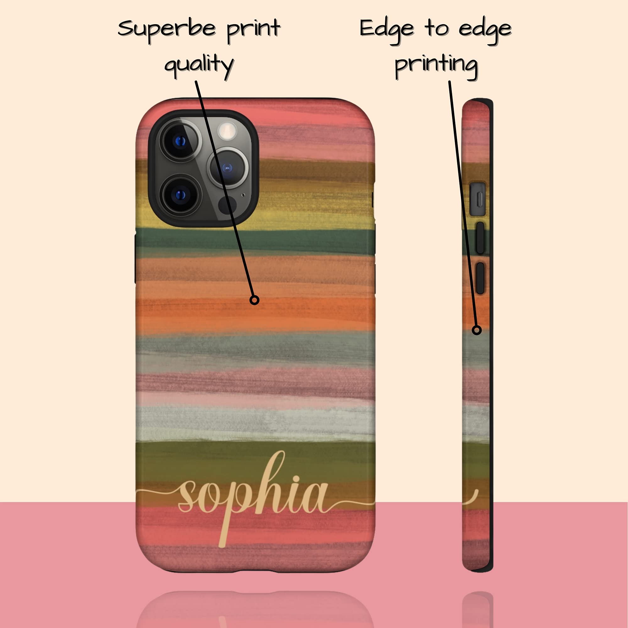 Custom Acrylic Brushstrokes Marble Phone Case - Personalized Name Design for iPhone 16 Plus/15 Pro Max/14/13 Mini/12/11/X/XS Max/XR/7/8 - Multicolor Artistic Protection - Perfect for Daily Use, Gifts & Fashion Accessories