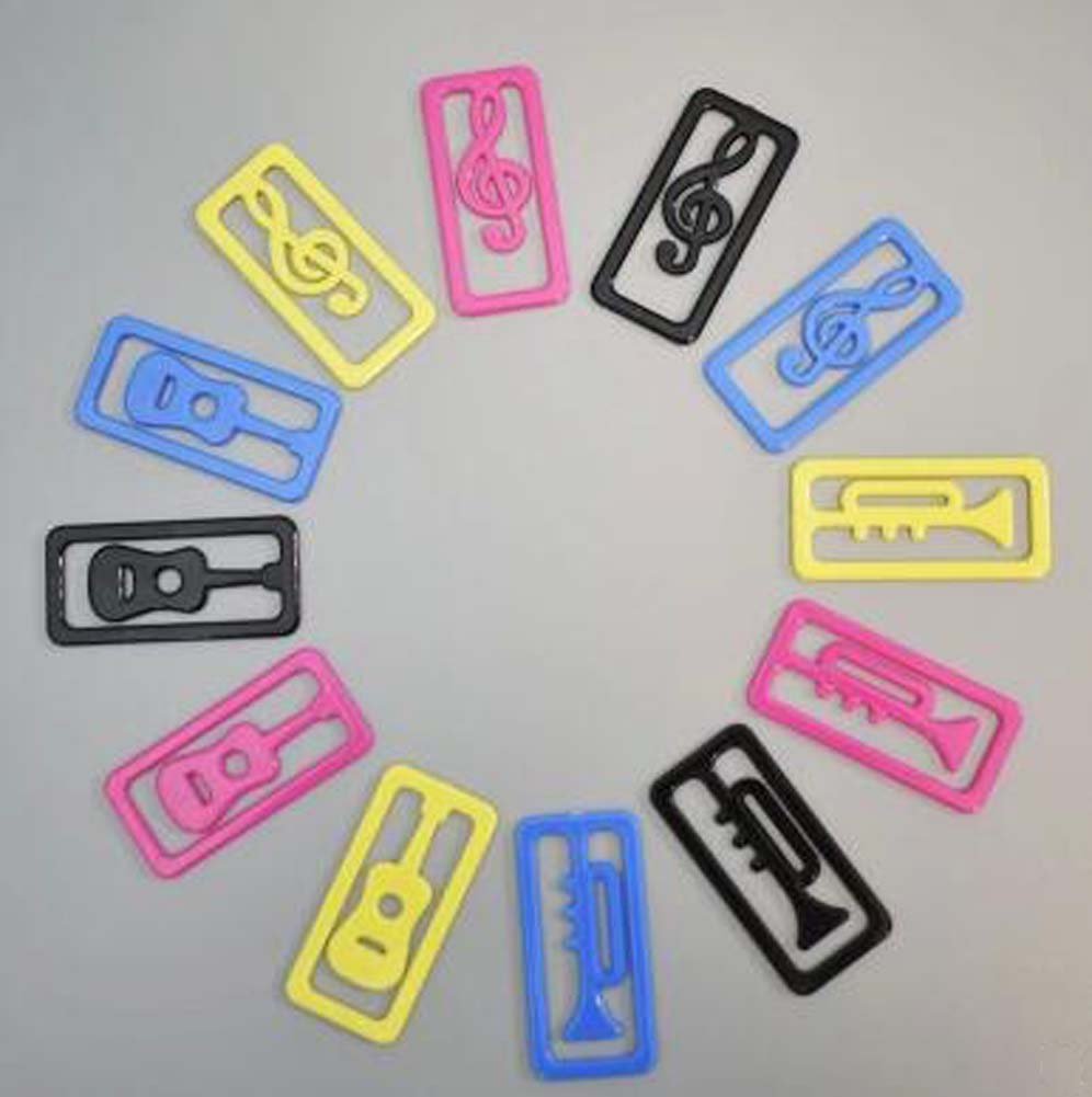 24-Piece Music Note Paper Clips - Colorful Binder Clips for Office, School & Crafting - Perfect for Organizing Documents, Sheet Music & DIY Projects