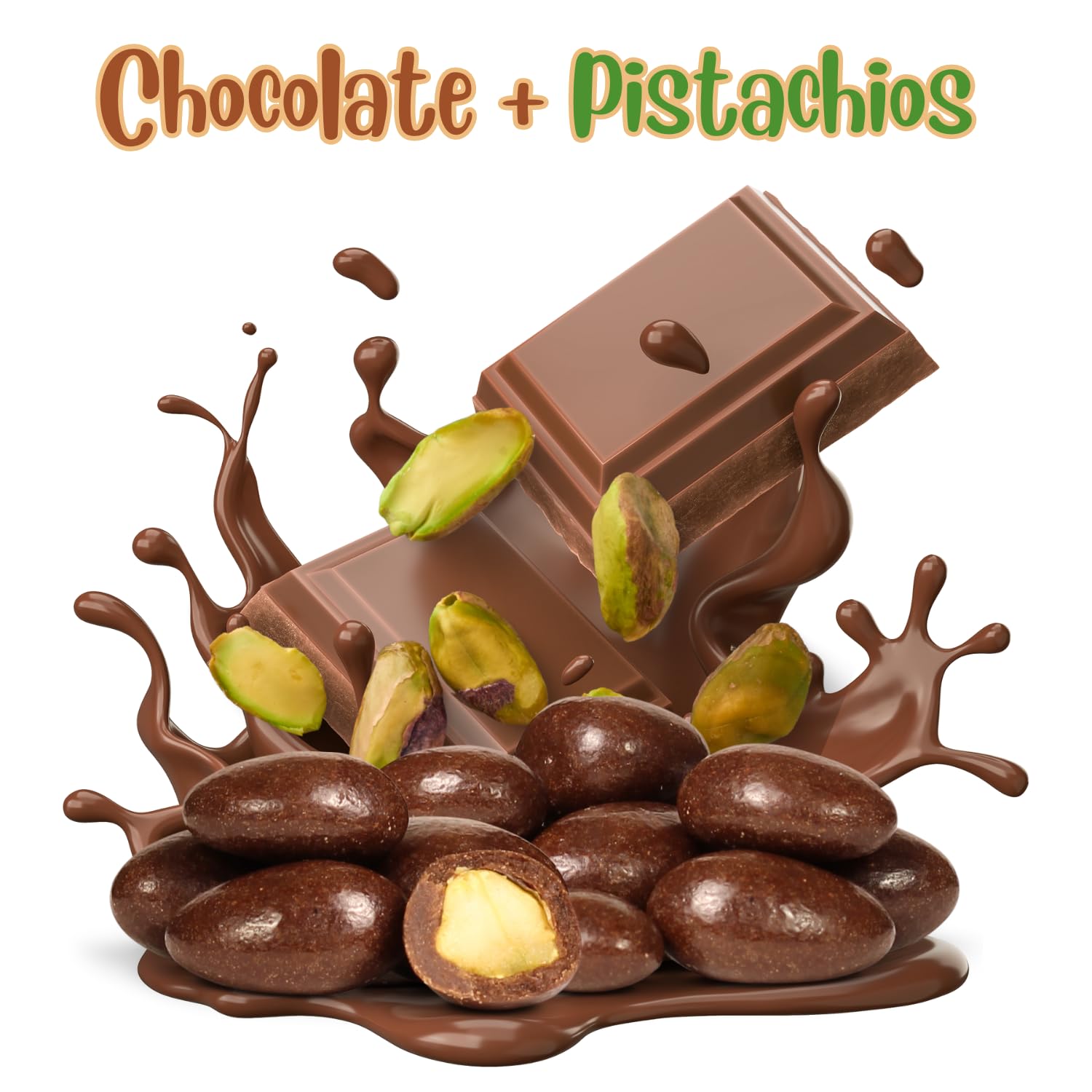 Delicious Milk Chocolate Covered Pistachios - 12oz Bulk Bag | Sweet & Crunchy Chocolate Coated Nuts Snack | Kosher Dairy Certified | Perfect for Gifts, Parties & Healthy Desserts